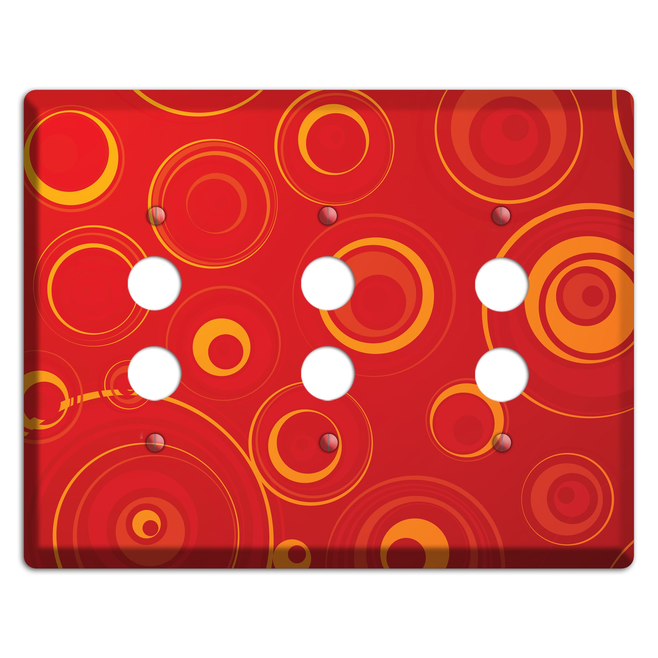 Red Circles 3 Pushbutton Wallplate