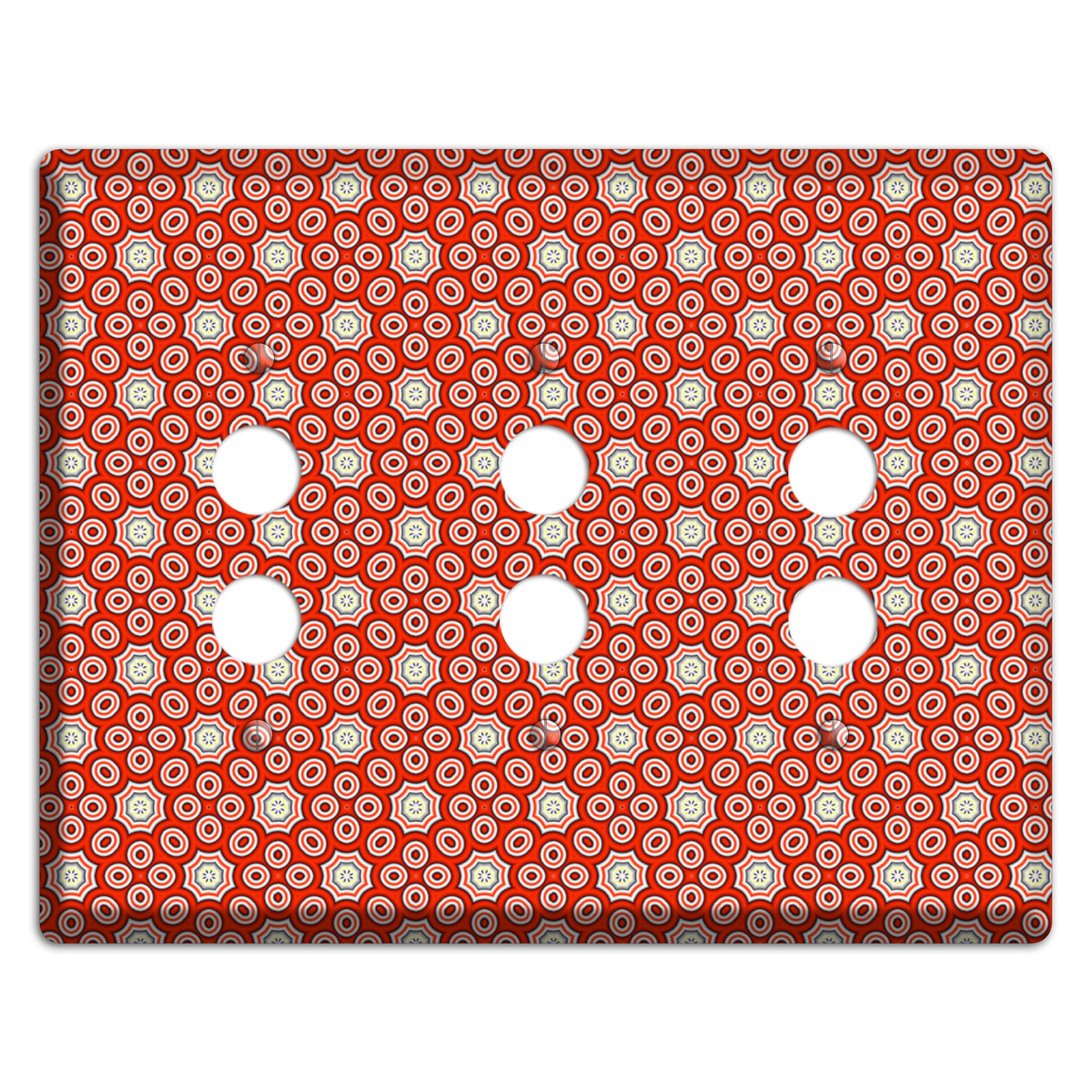 Red Foulard 3 Pushbutton Wallplate