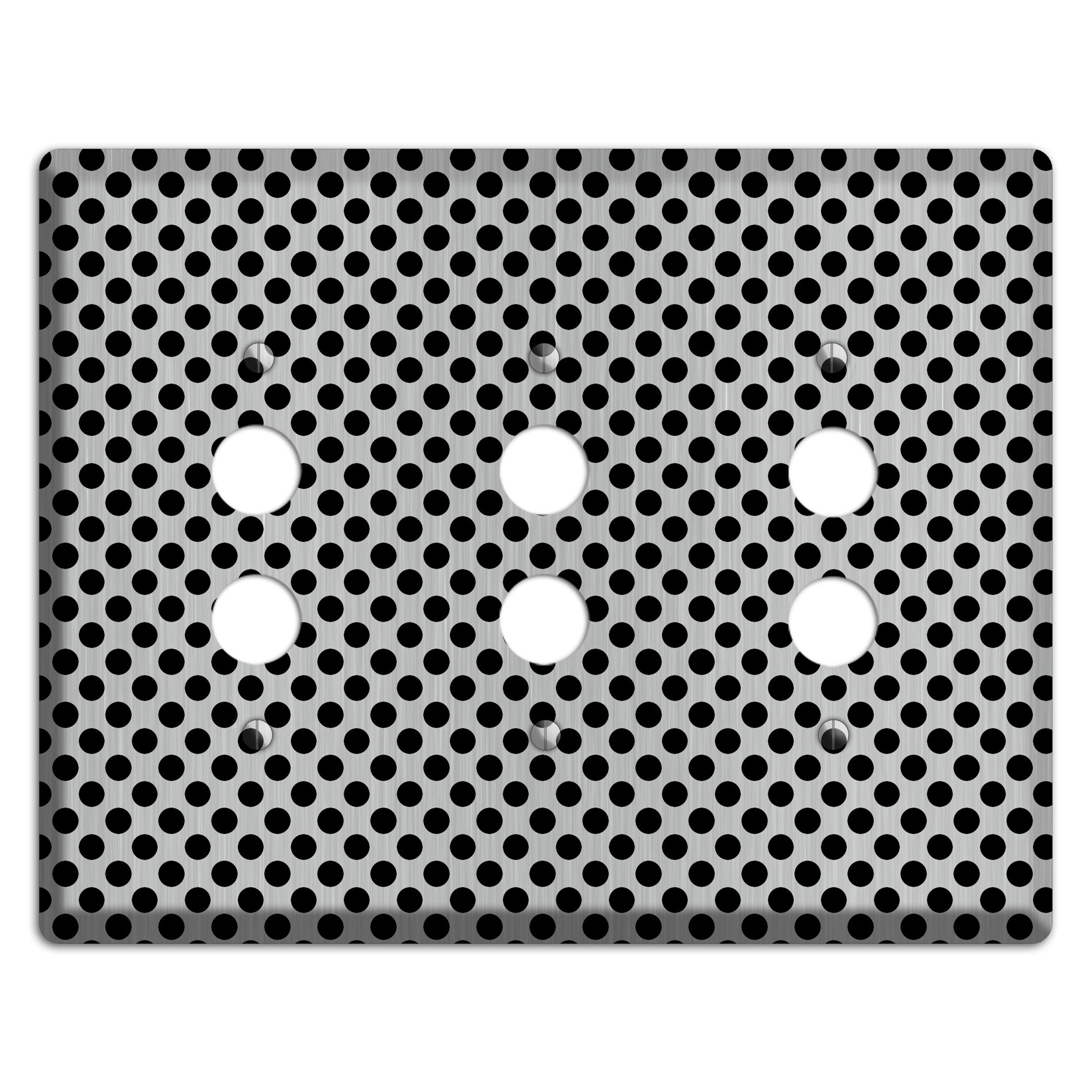 Packed Small Polka Dots Stainless 3 Pushbutton Wallplate