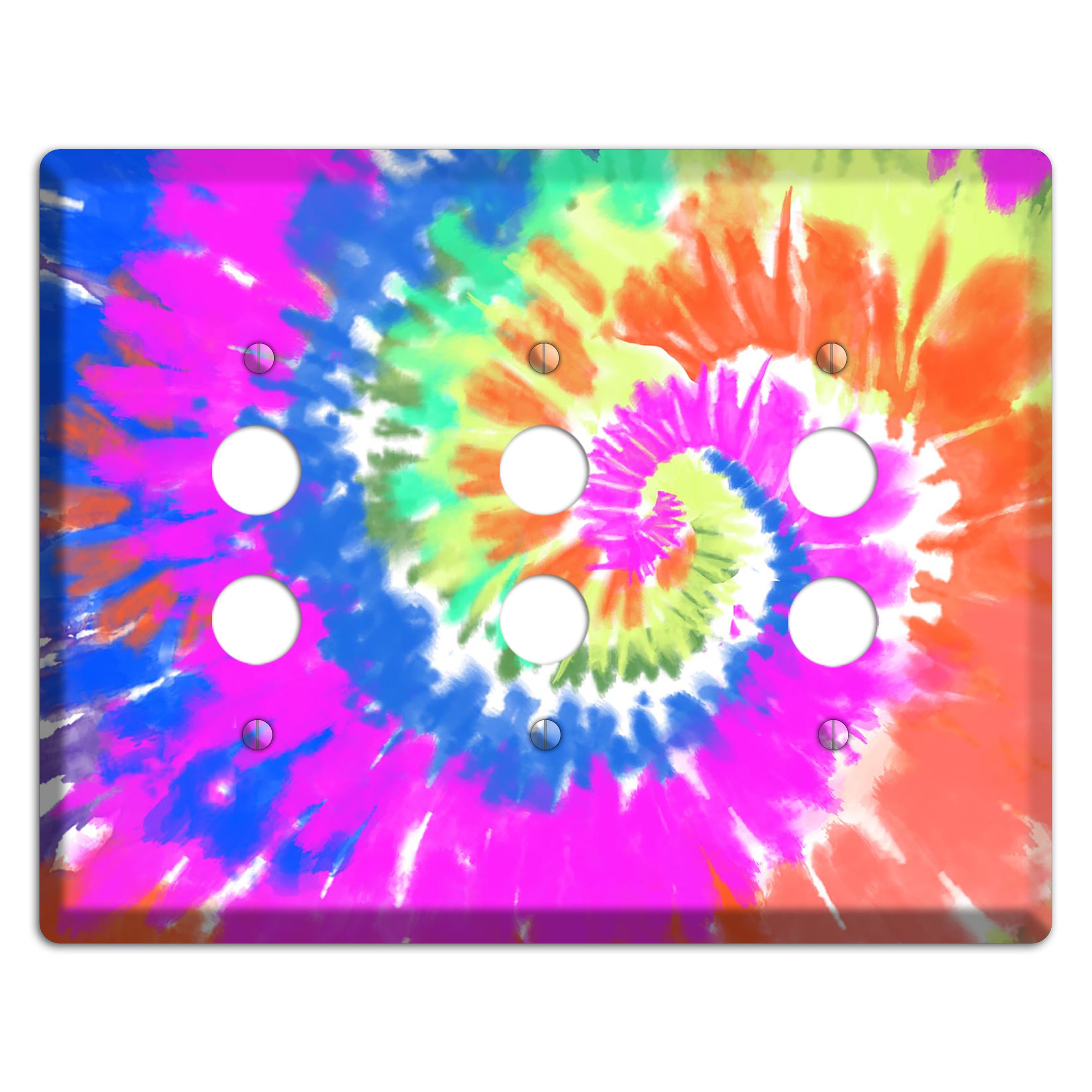 Tie Die 3 Pushbutton Wallplate