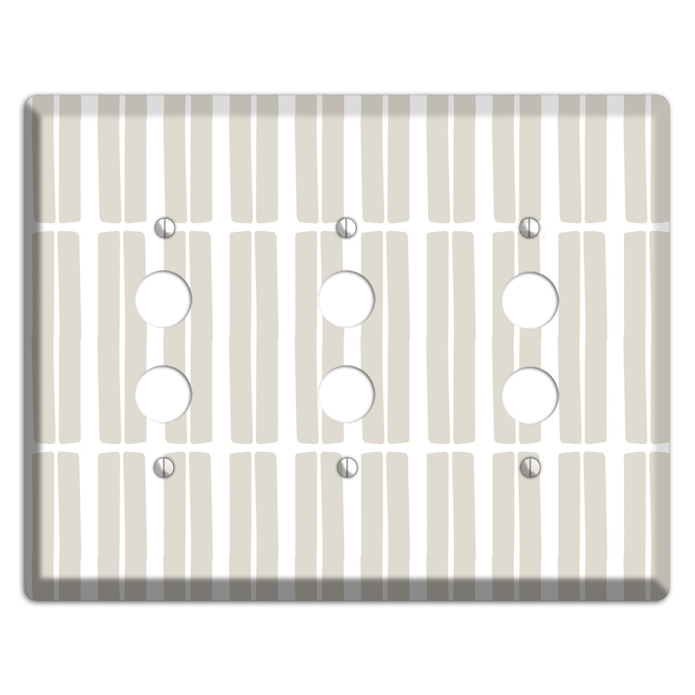 Simple Scandanavian Style FF 3 Pushbutton Wallplate