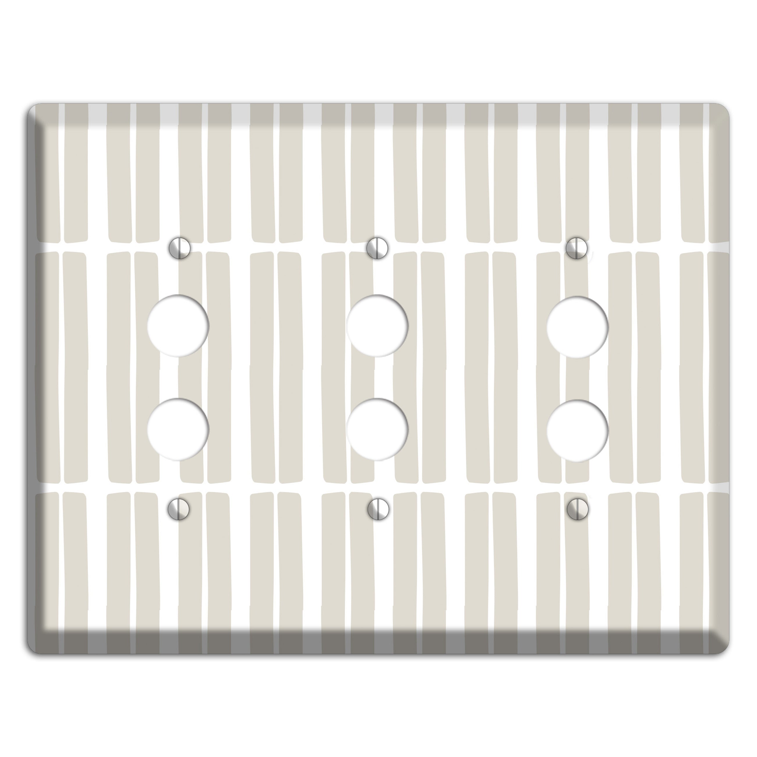 Simple Scandanavian Style FF 3 Pushbutton Wallplate