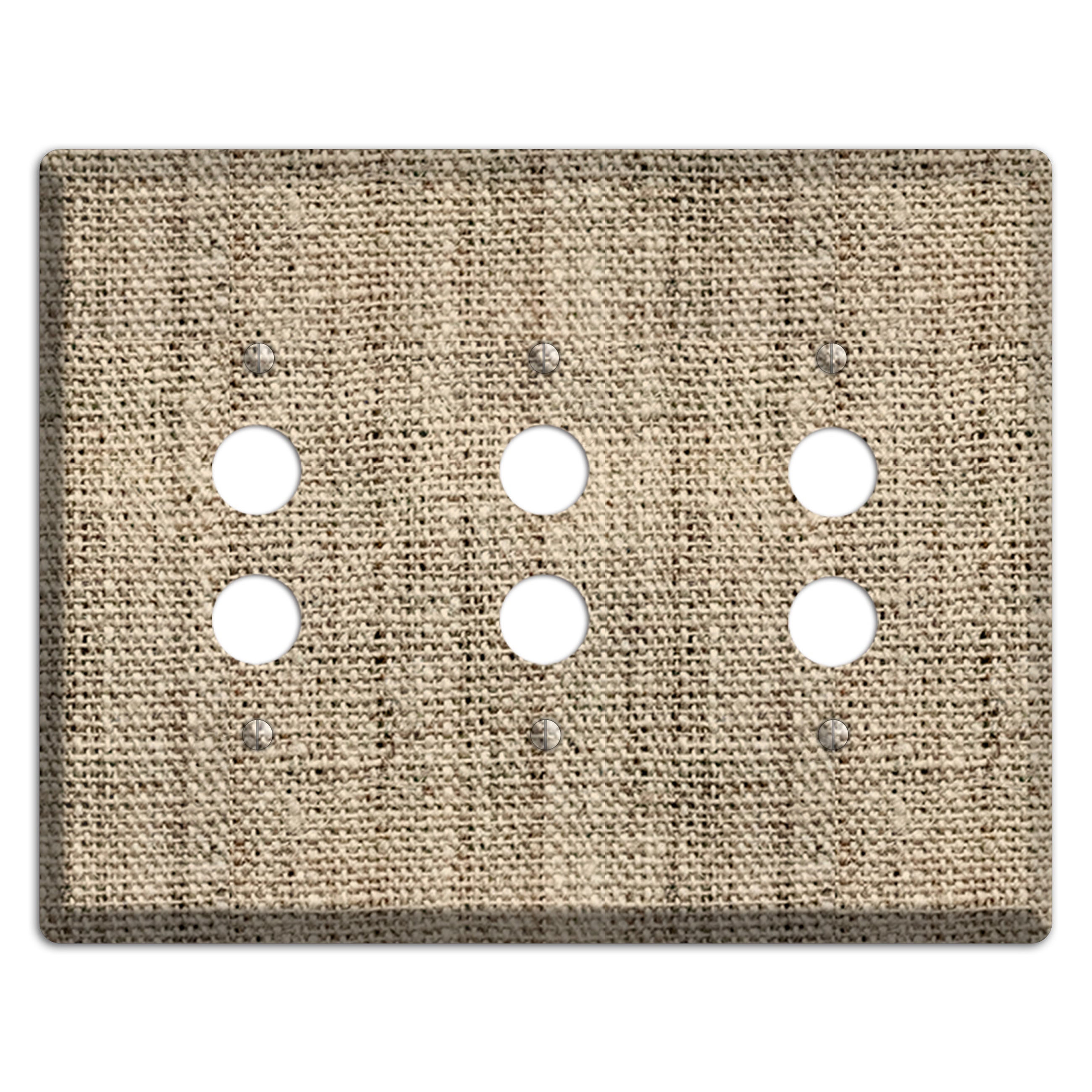 Hillary Burlap 3 Pushbutton Wallplate