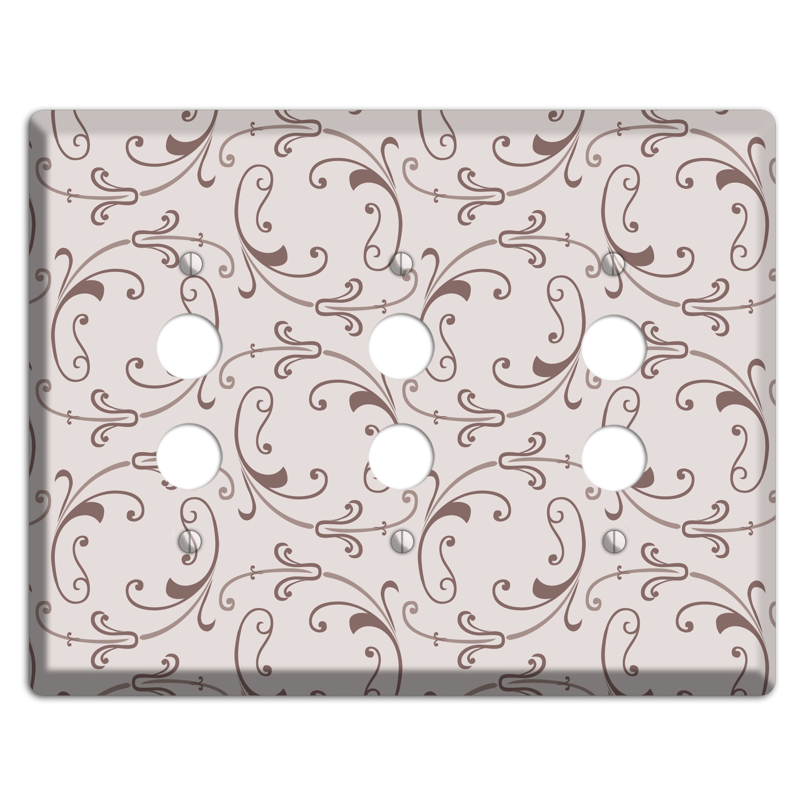 Mauve Victorian Sprig 3 Pushbutton Wallplate