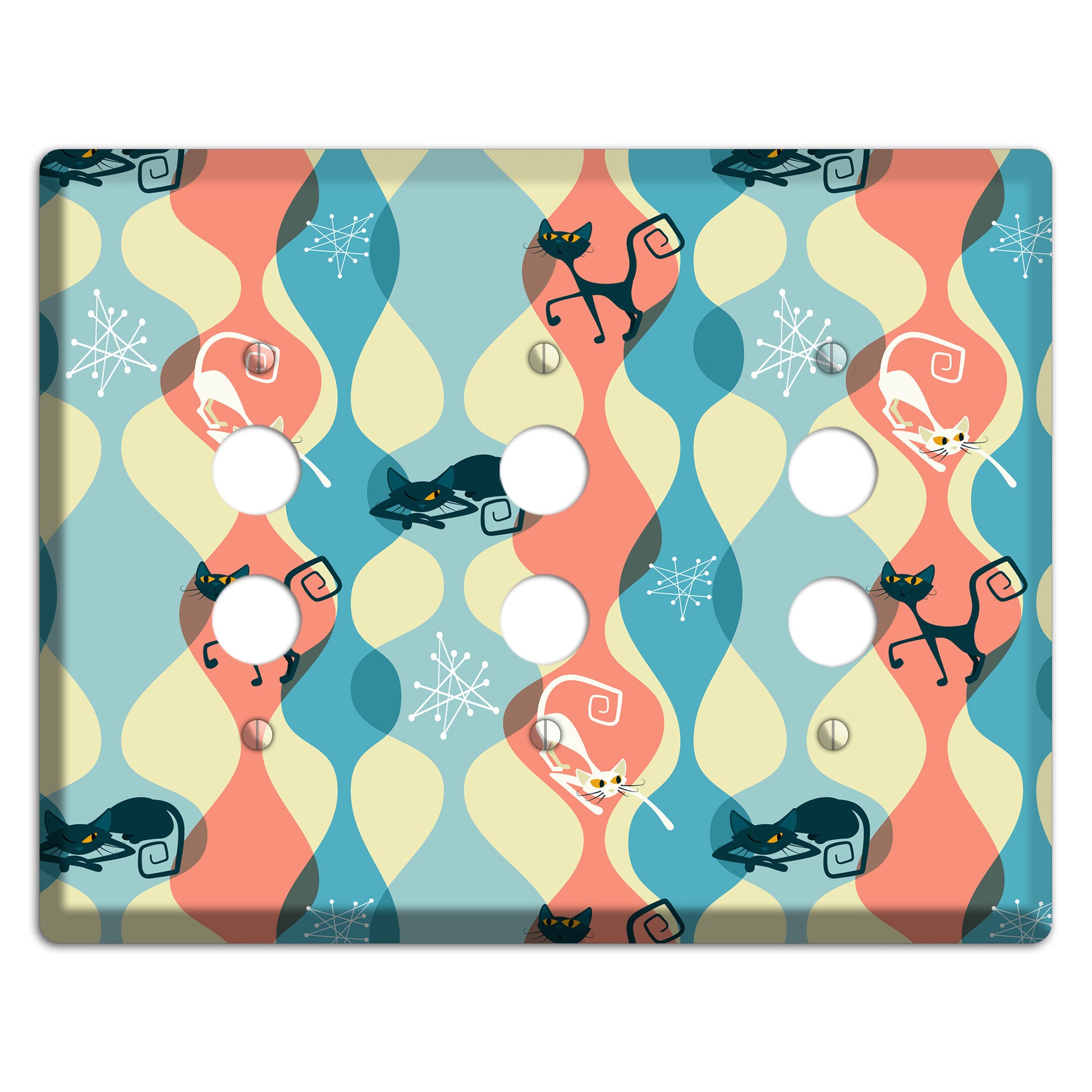 Atomic Kitty 3 Pushbutton Wallplate