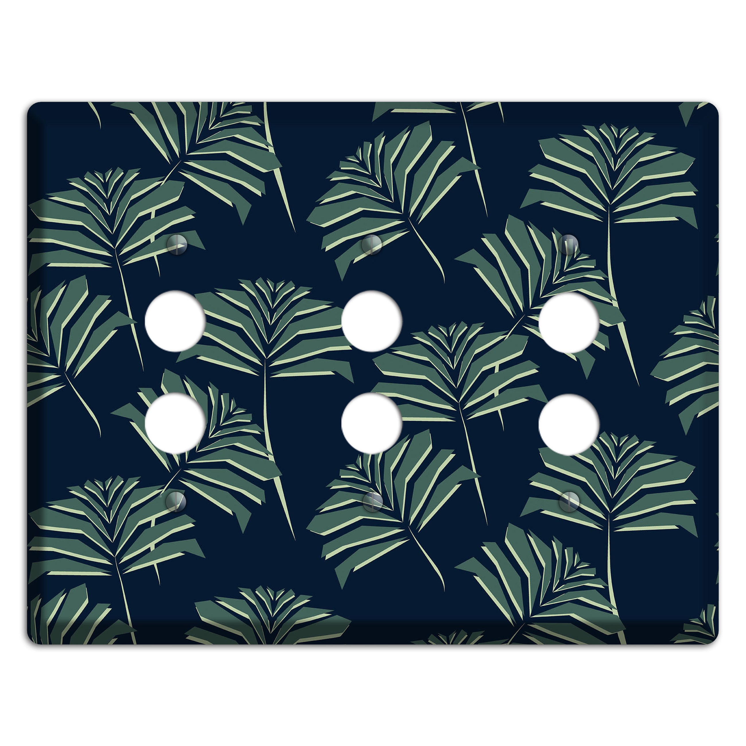 Leaves Style C 3 Pushbutton Wallplate