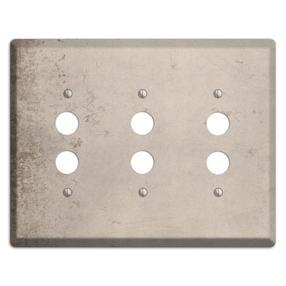 Sisal Vintage Grunge 3 Pushbutton Wallplate