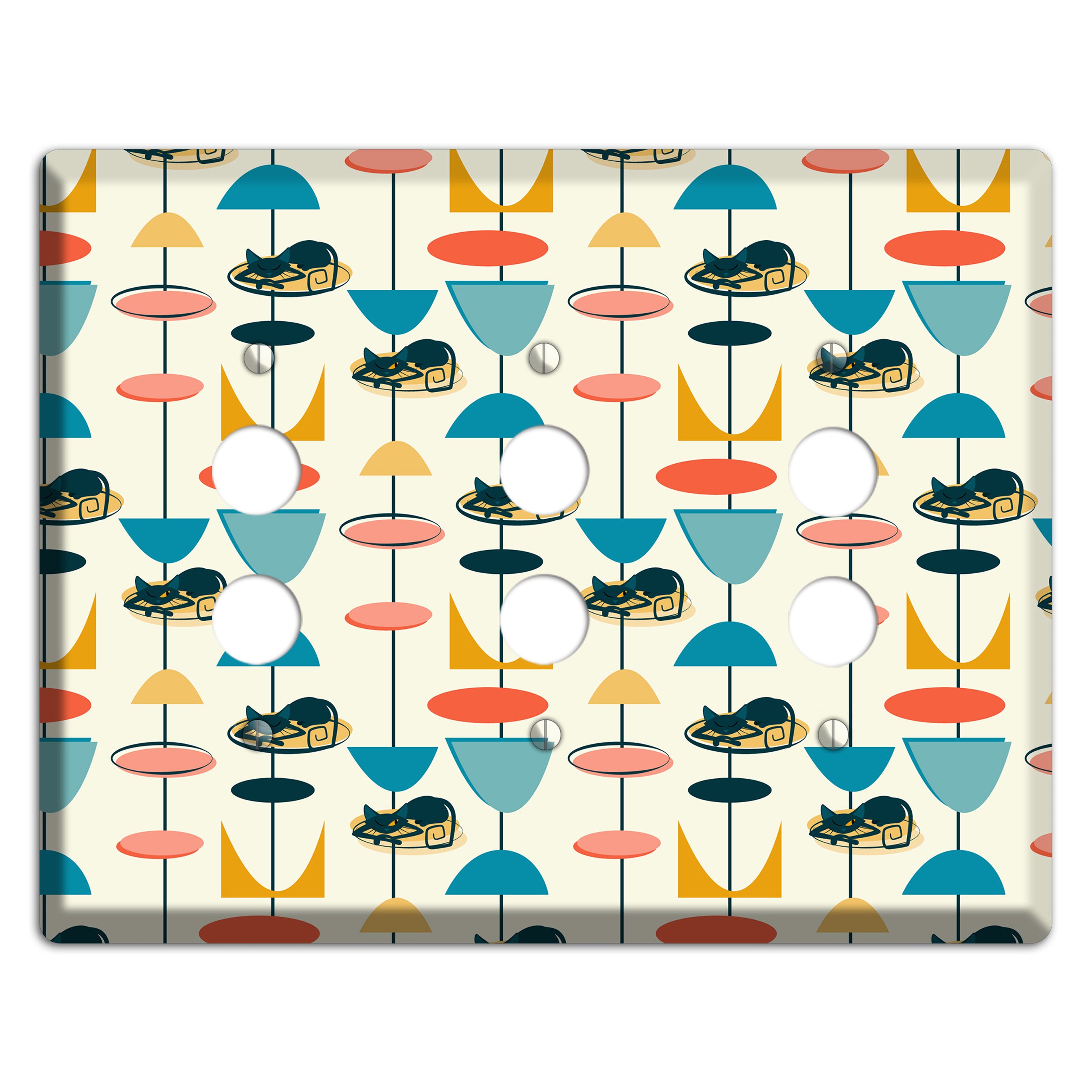 Sleeping Kitties 3 Pushbutton Wallplate