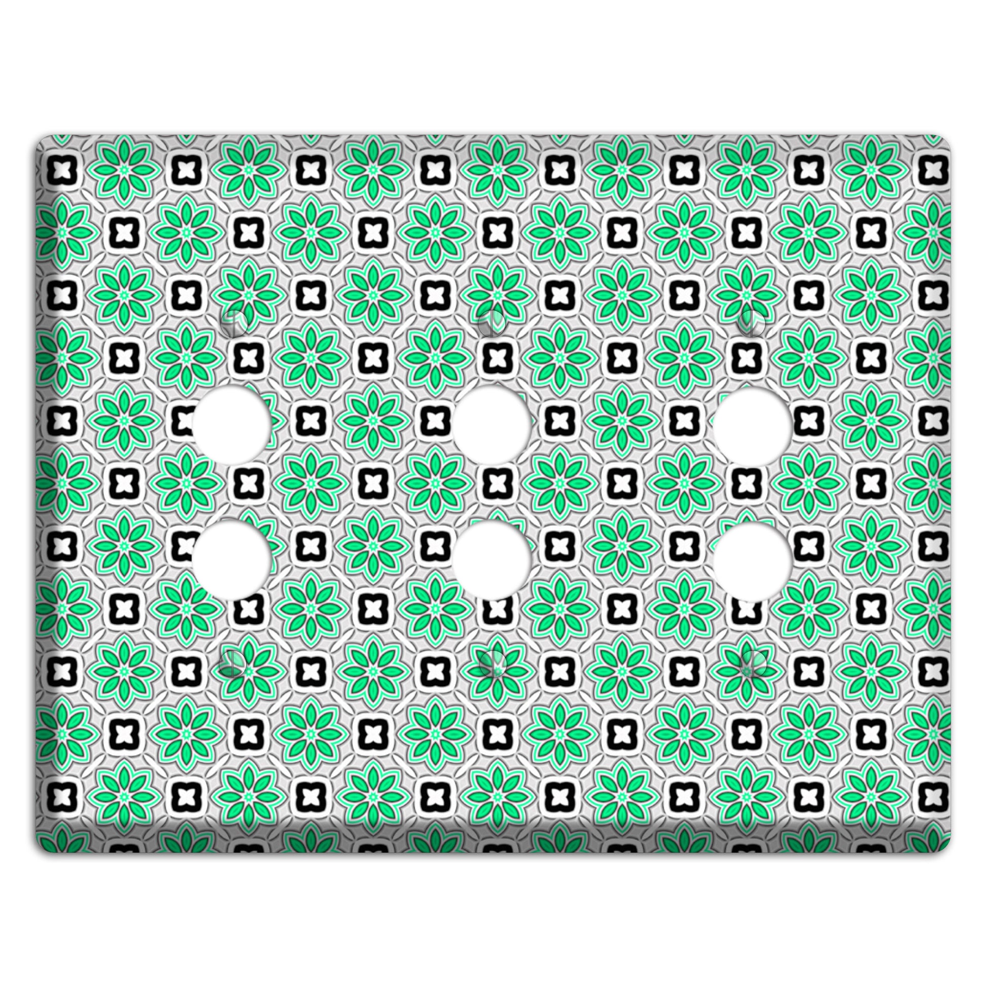 Green Foulard 6 3 Pushbutton Wallplate