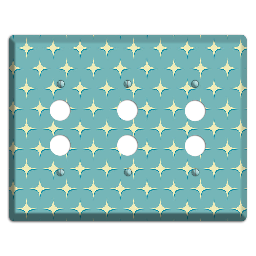 Yellow Atomic Diamond 3 Pushbutton Wallplate