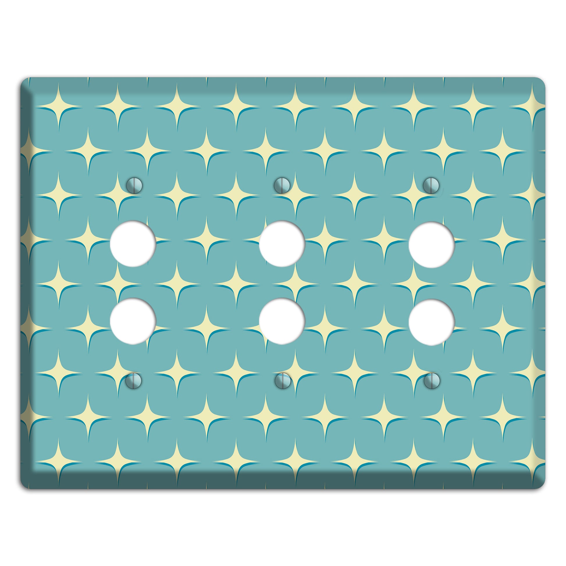 Yellow Atomic Diamond 3 Pushbutton Wallplate