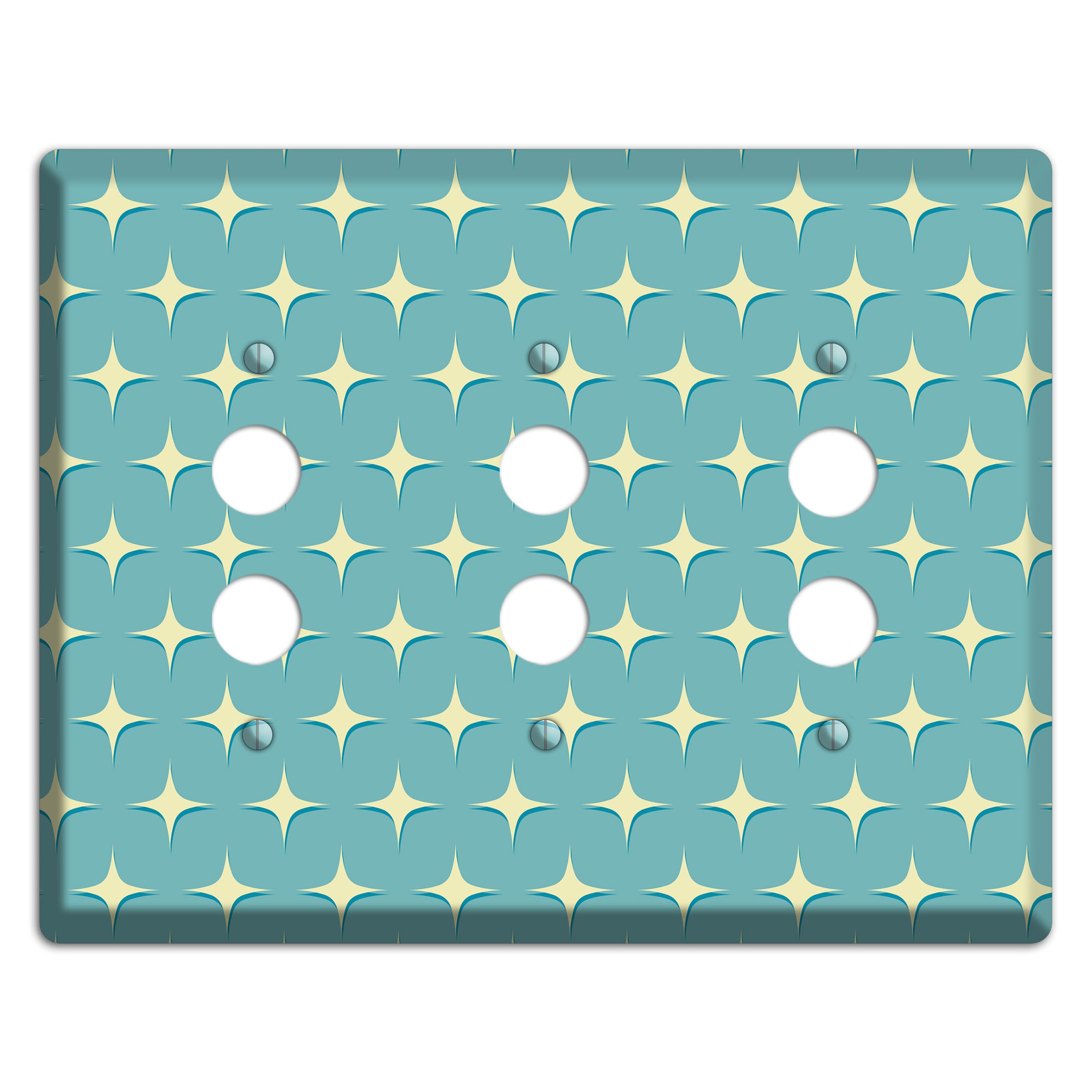 Yellow Atomic Diamond 3 Pushbutton Wallplate