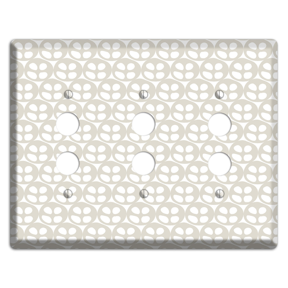Simple Scandanavian Style AA 3 Pushbutton Wallplate