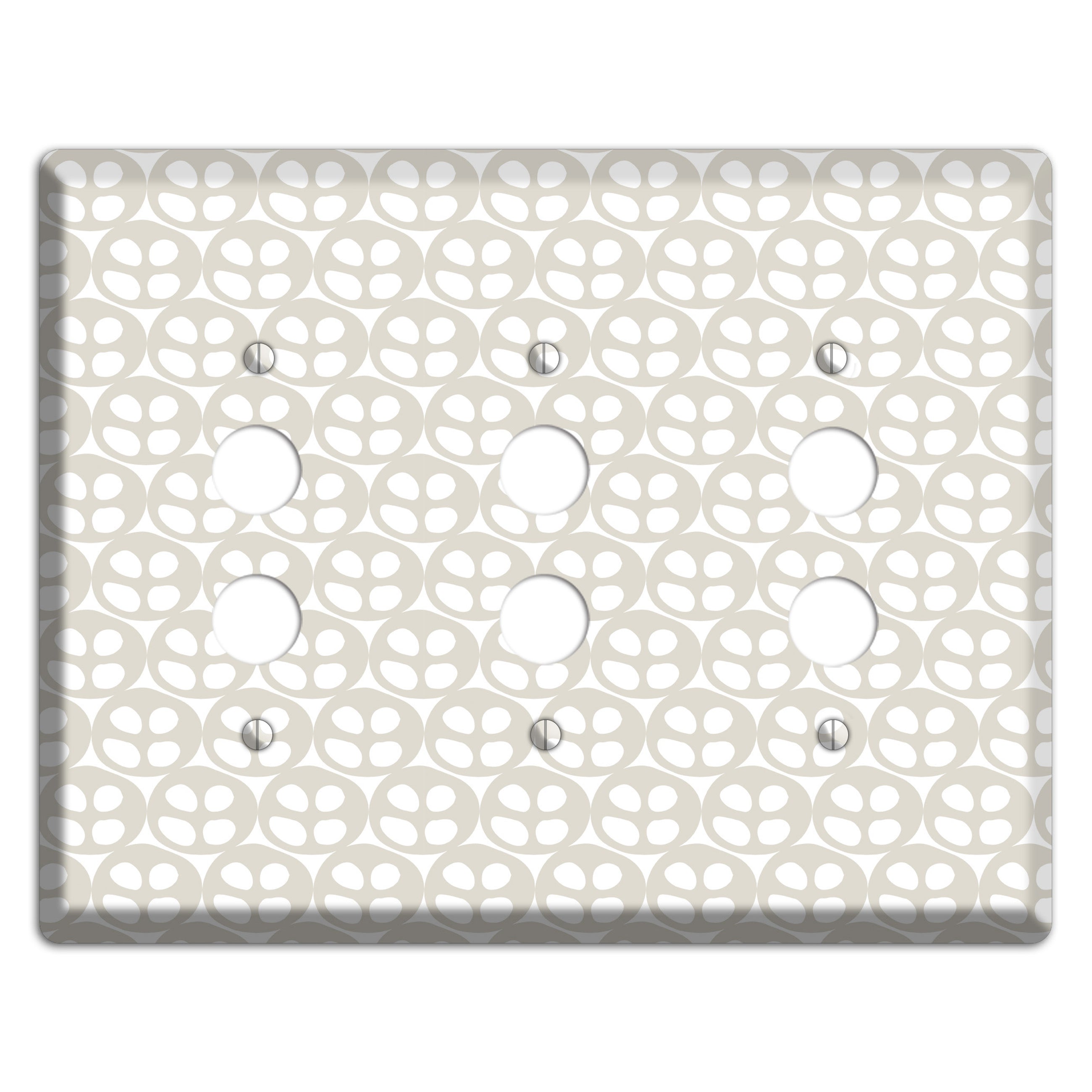 Simple Scandanavian Style AA 3 Pushbutton Wallplate