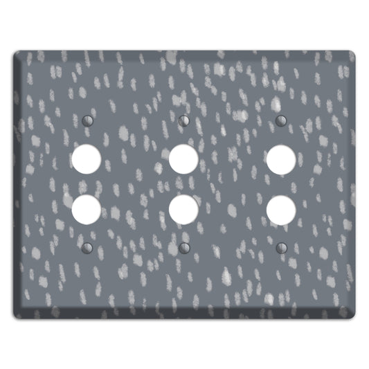 Gray and White Speckle 3 Pushbutton Wallplate