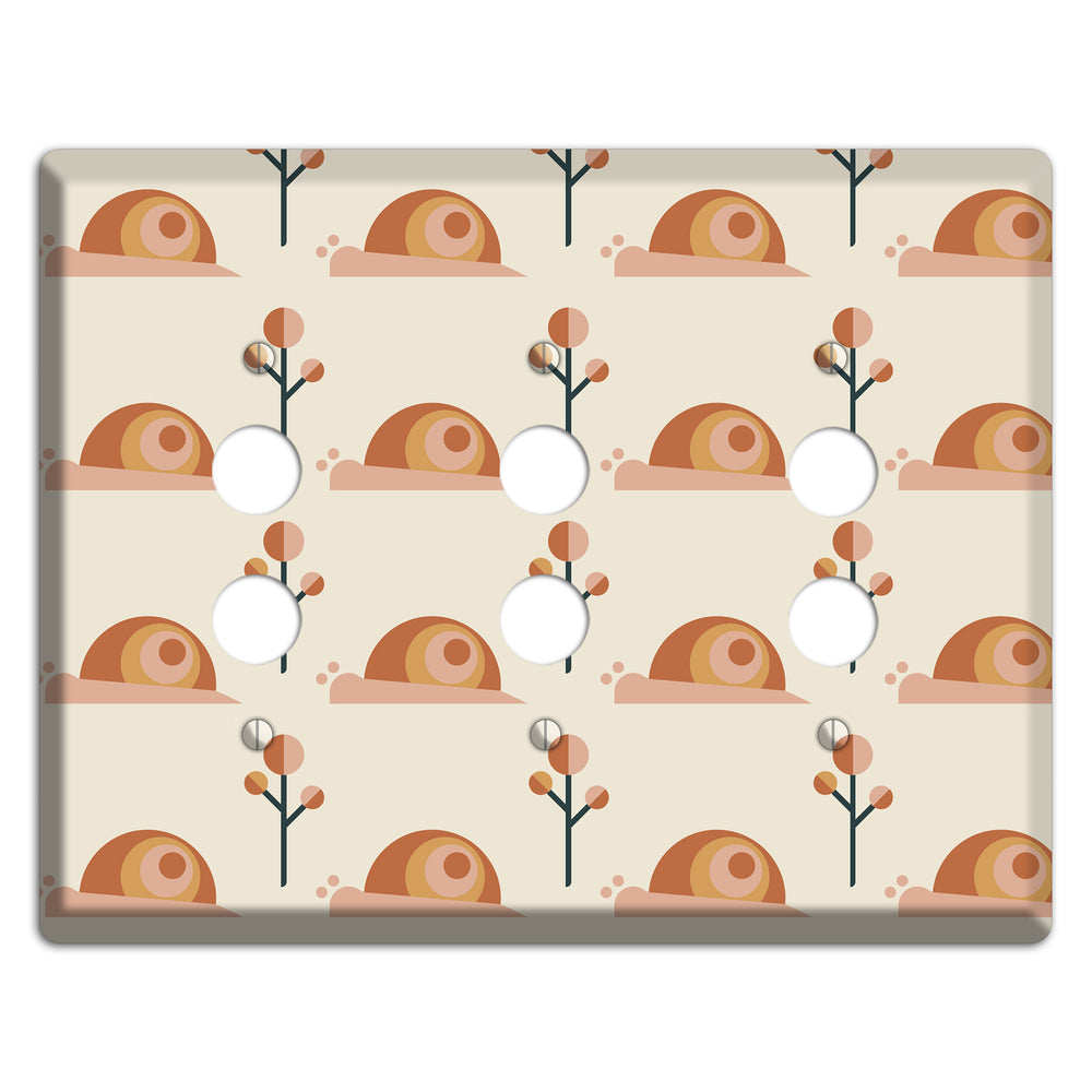 Retro Snails 3 Pushbutton Wallplate