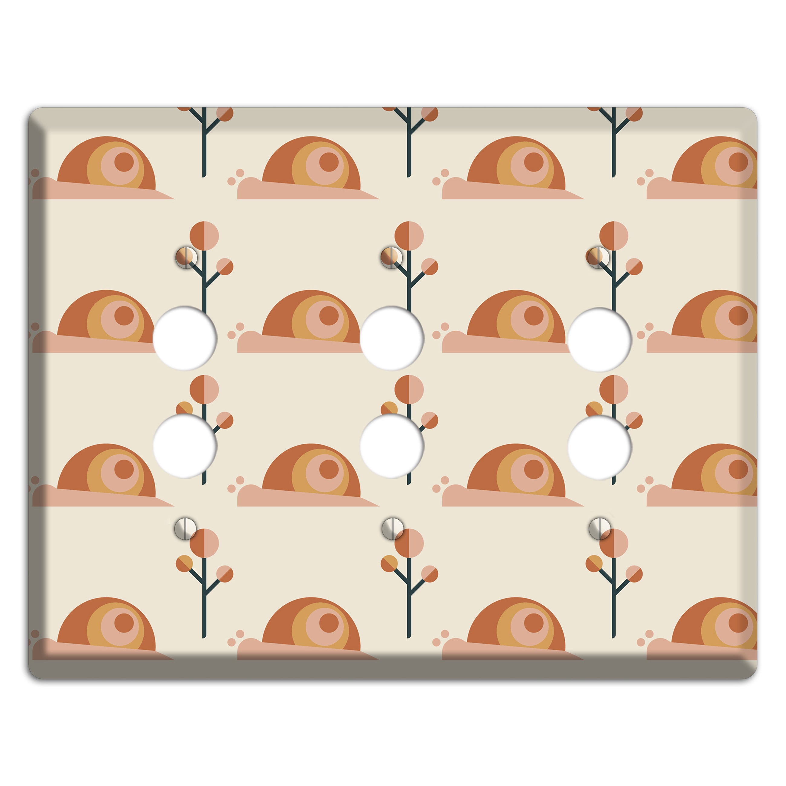 Retro Snails 3 Pushbutton Wallplate