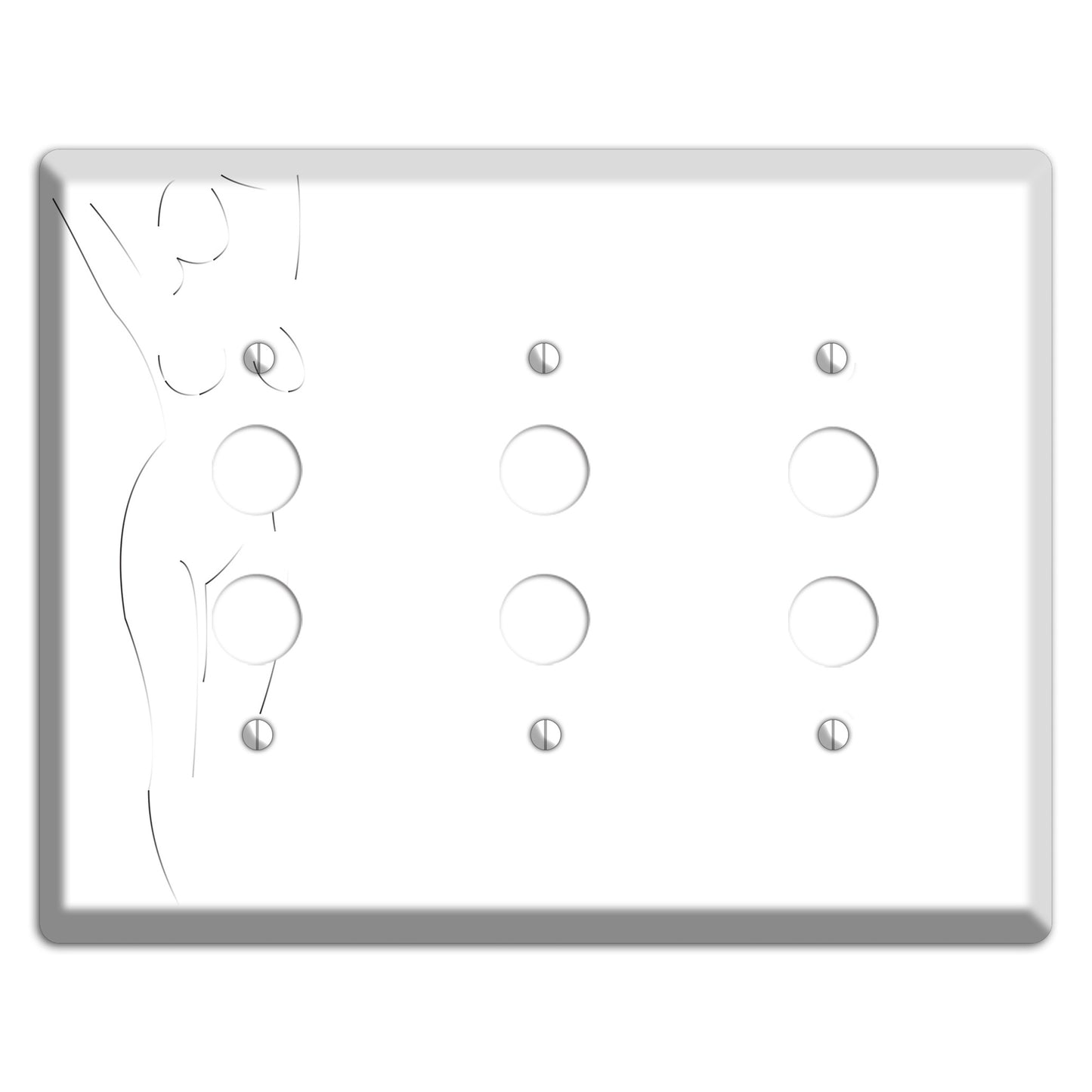 Abstract Nude 3 Pushbutton Wallplate