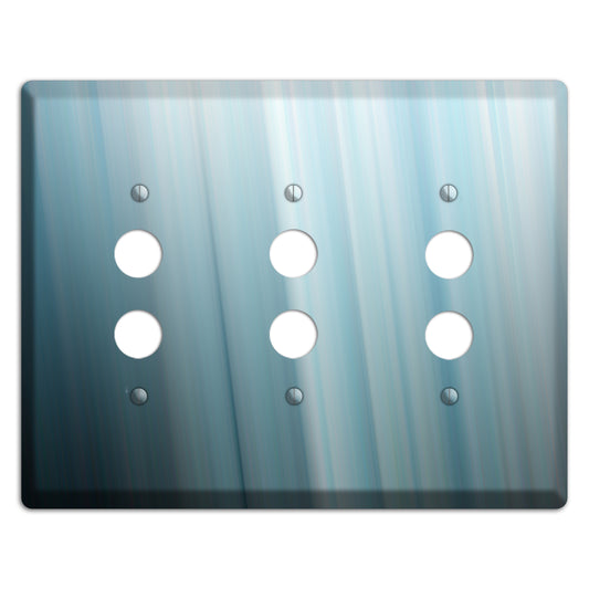 Dusty Blue Ray of Light 3 Pushbutton Wallplate