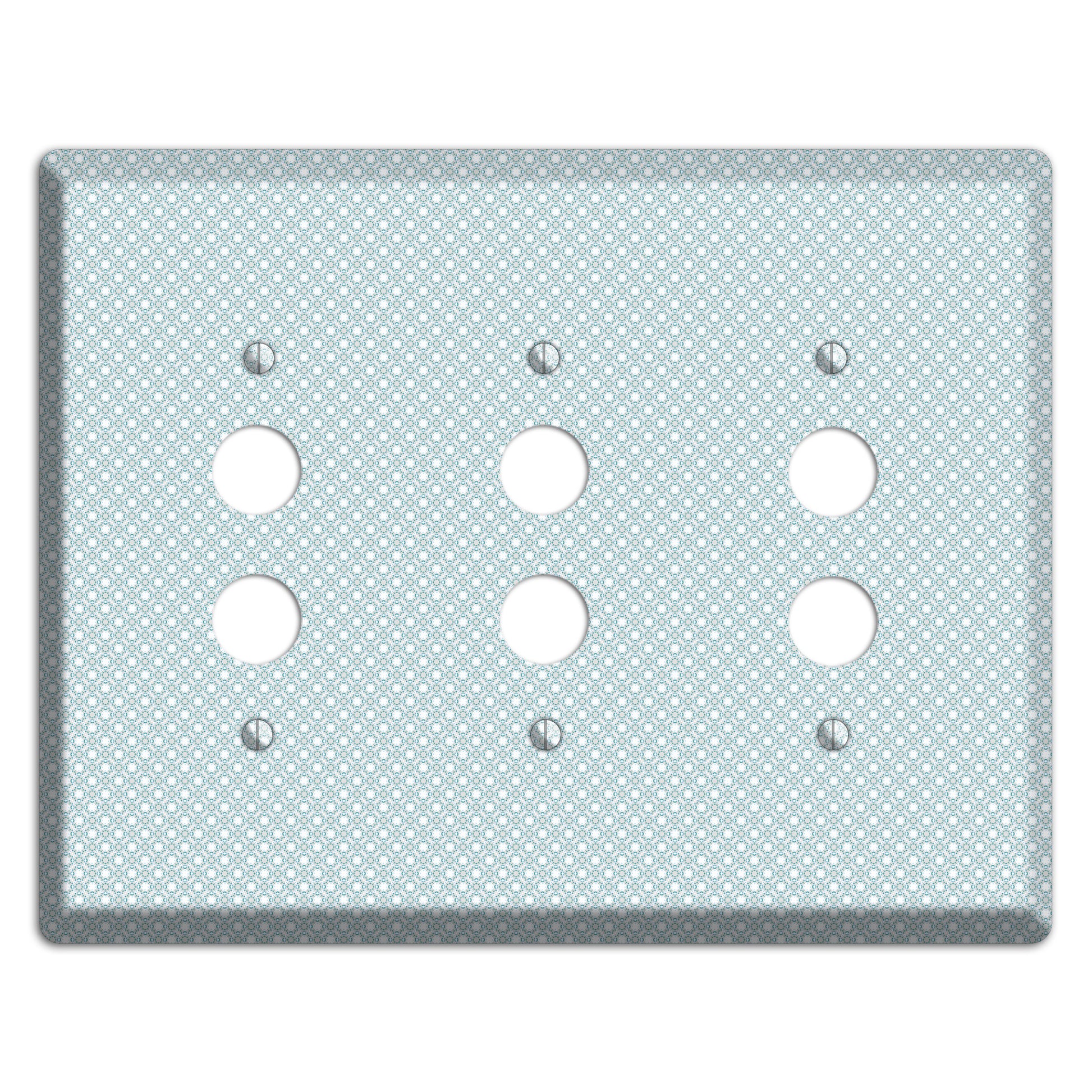 Light Blue Geometric 3 Pushbutton Wallplate