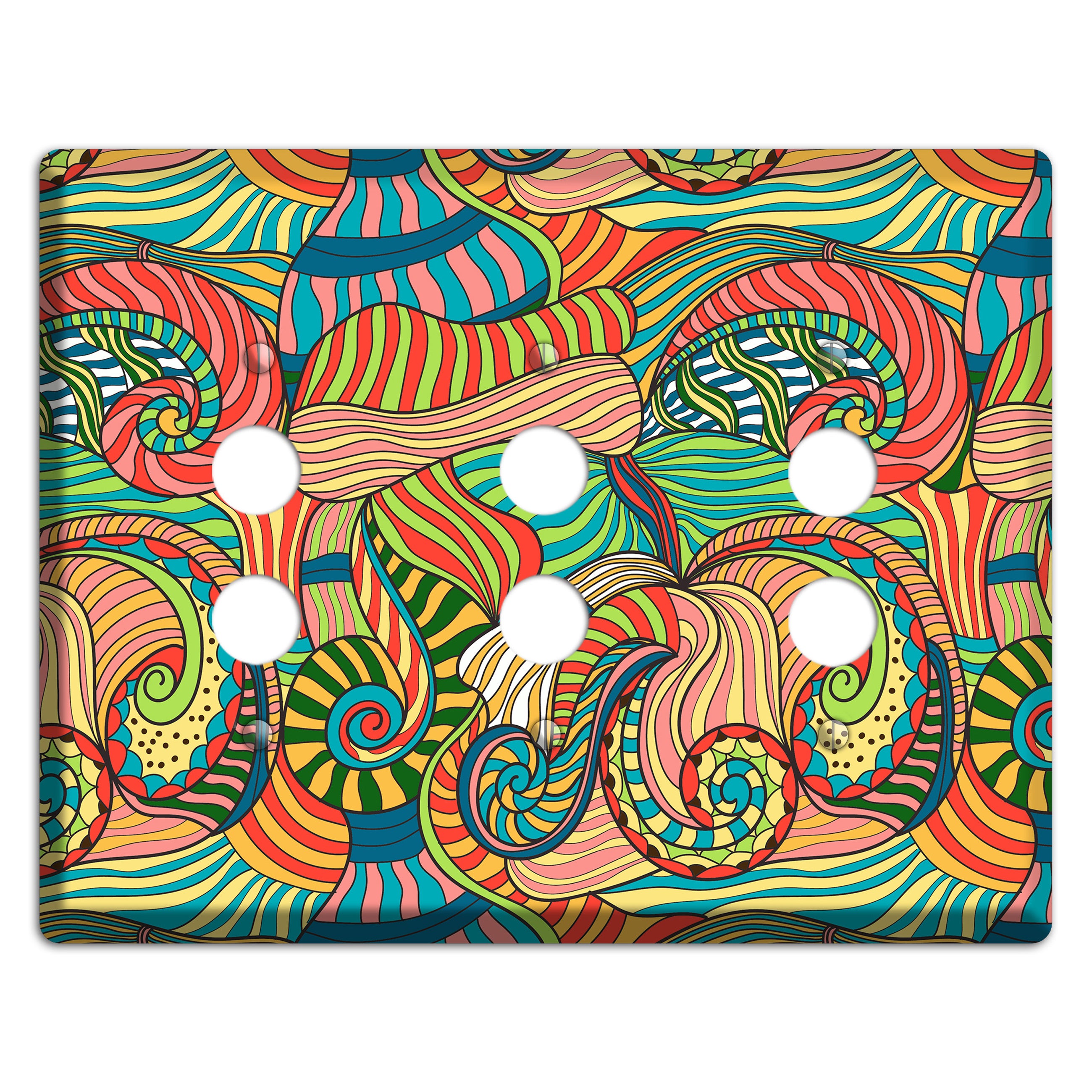 Retro Flourish 3 3 Pushbutton Wallplate