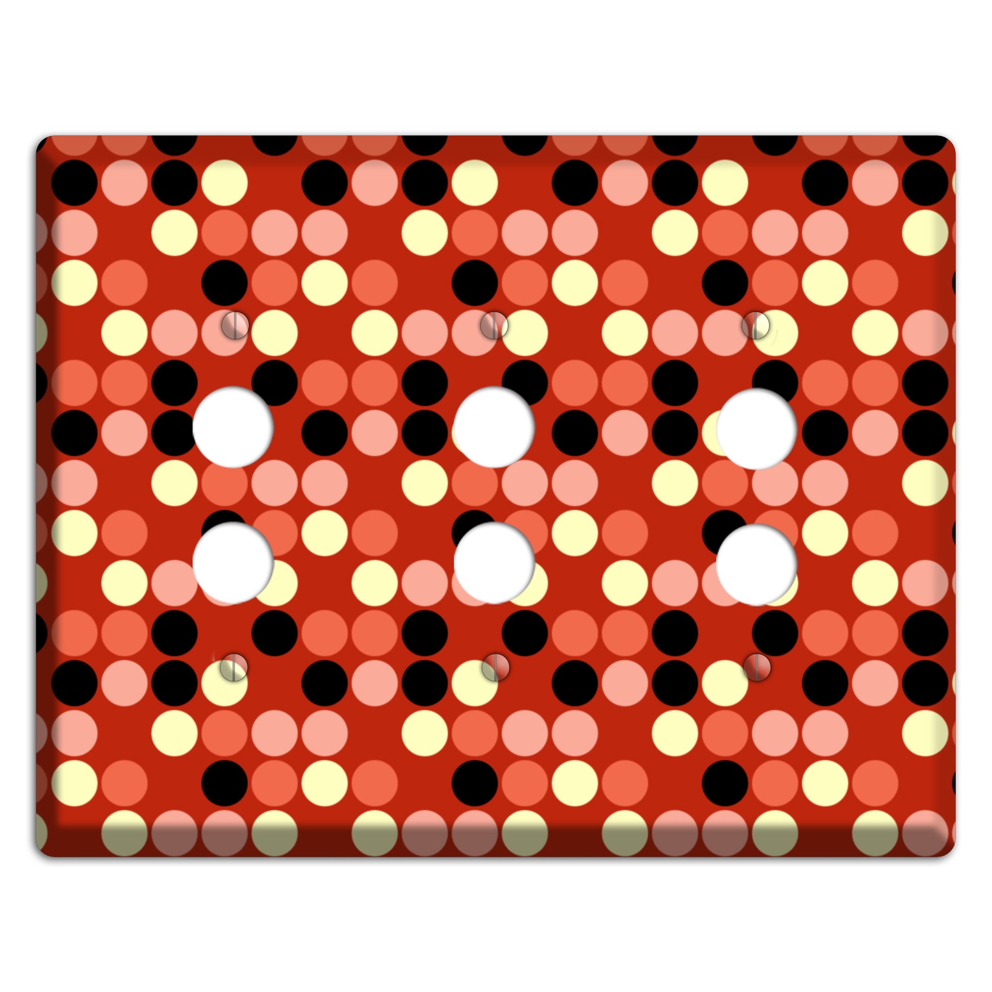 Multi Color Red Dots 3 Pushbutton Wallplate