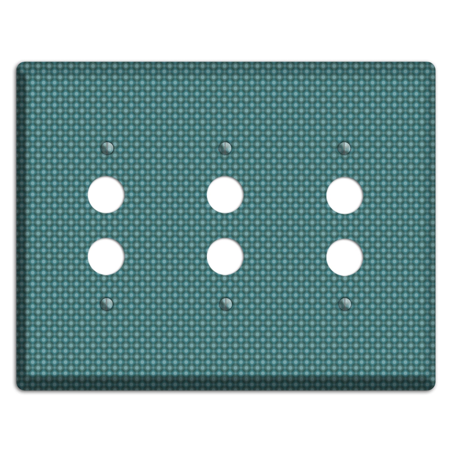 Multi Turquoise Checkered Concentric Circles 3 Pushbutton Wallplate