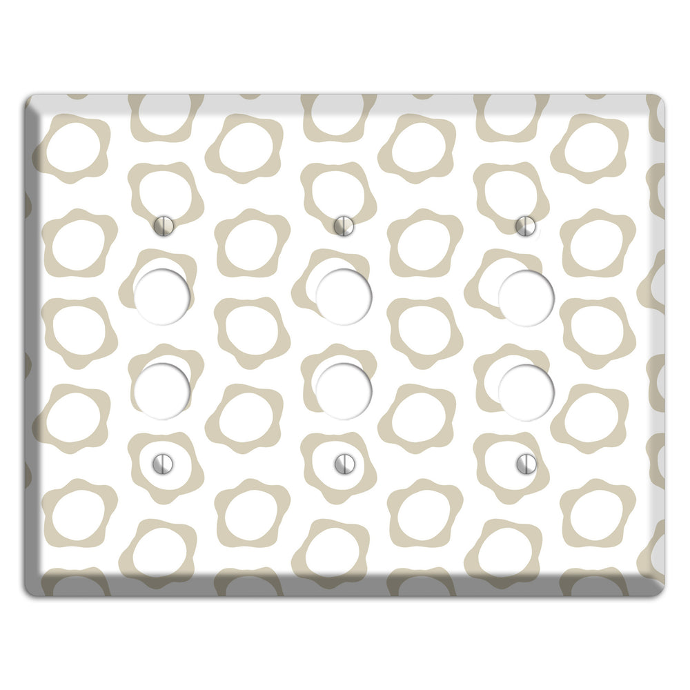 Simple Scandanavian Style X 3 Pushbutton Wallplate