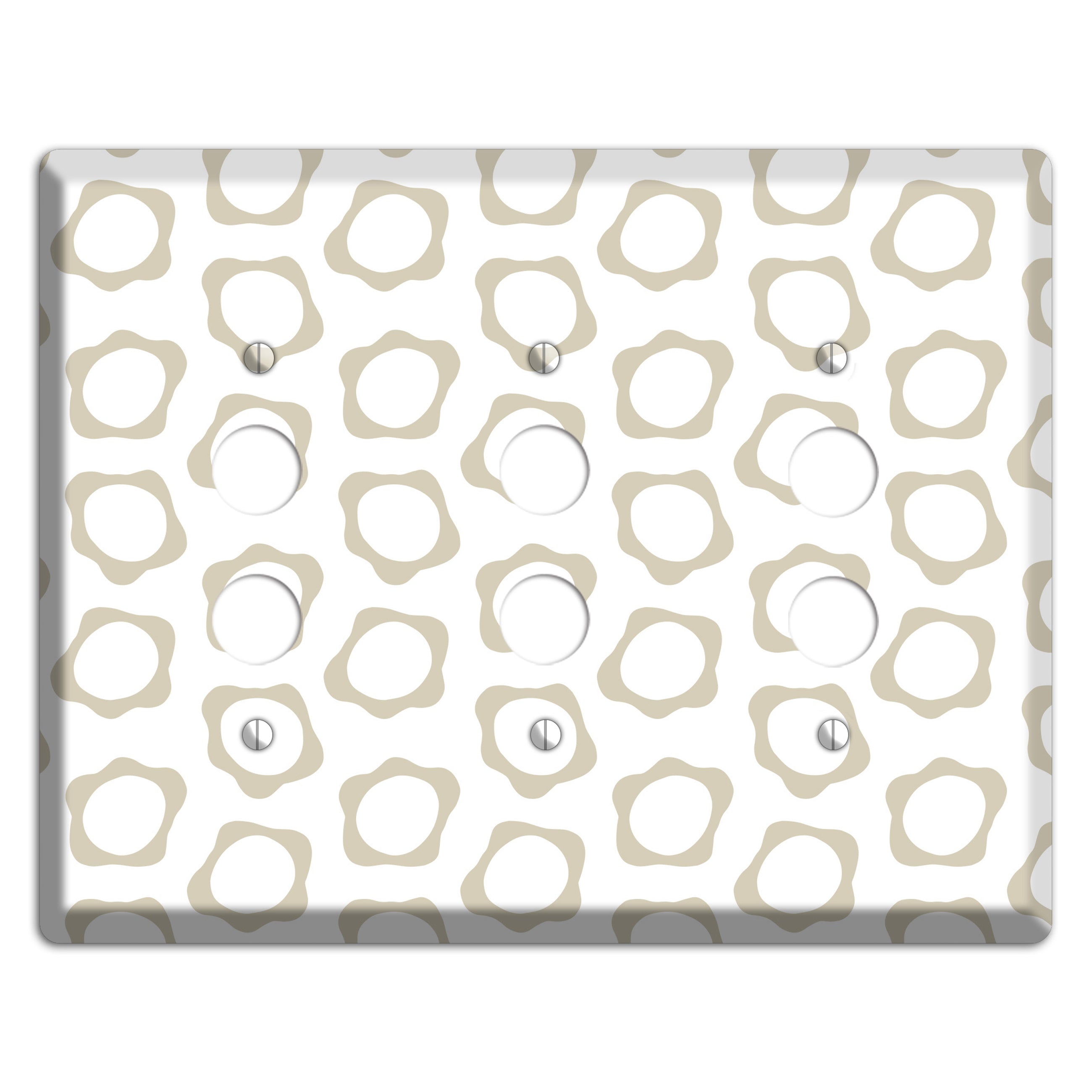 Simple Scandanavian Style X 3 Pushbutton Wallplate