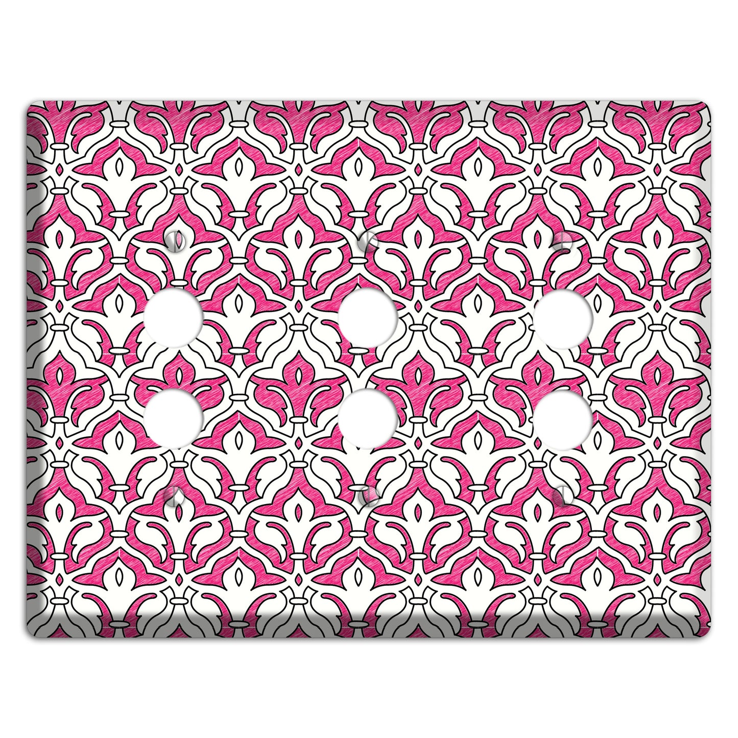 Pink Scallop Tapestry 3 Pushbutton Wallplate