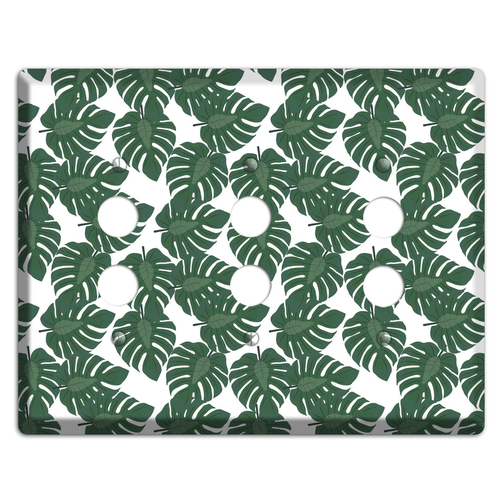Leaves Style EE 3 Pushbutton Wallplate