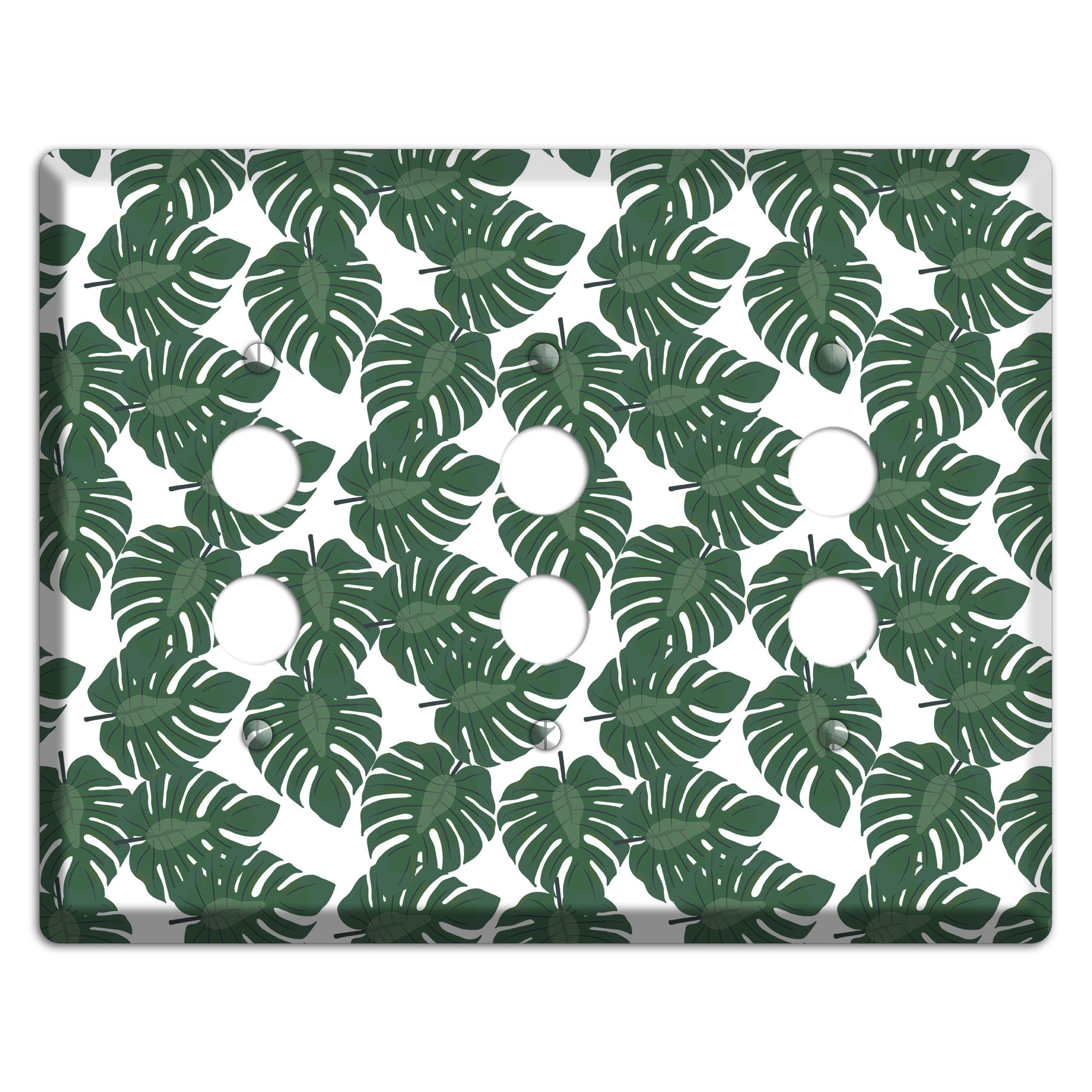Leaves Style EE 3 Pushbutton Wallplate