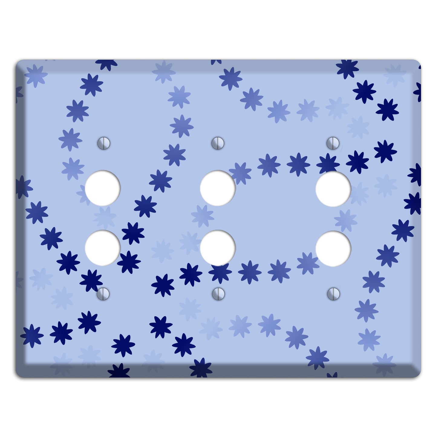 Periwinkle with Blue Constellation 3 Pushbutton Wallplate
