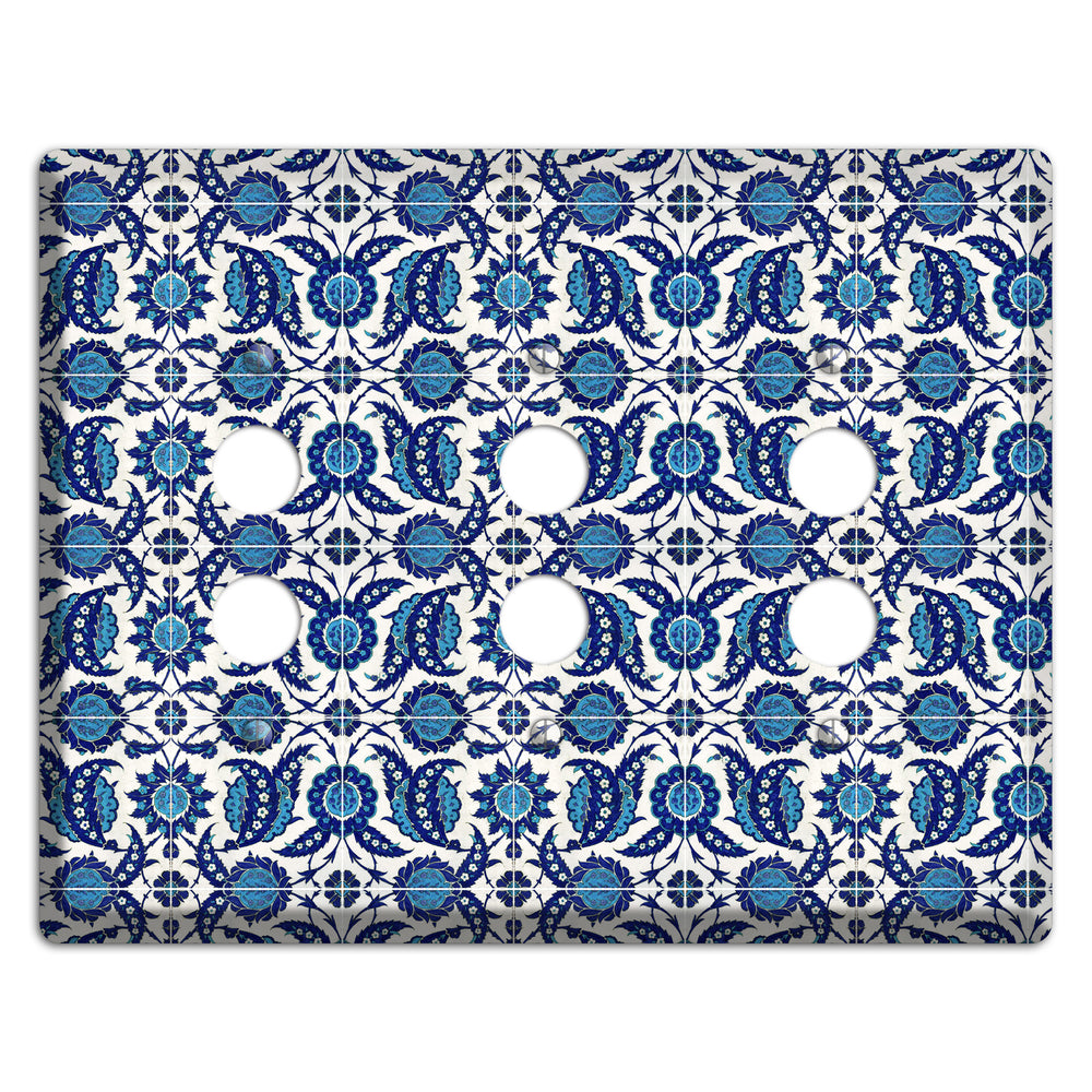 Ornate Paisley Tile 3 Pushbutton Wallplate