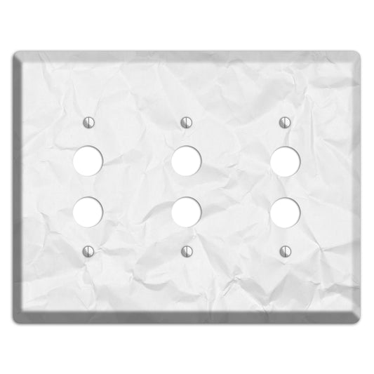 Gallery Crinkled Paper 3 Pushbutton Wallplate