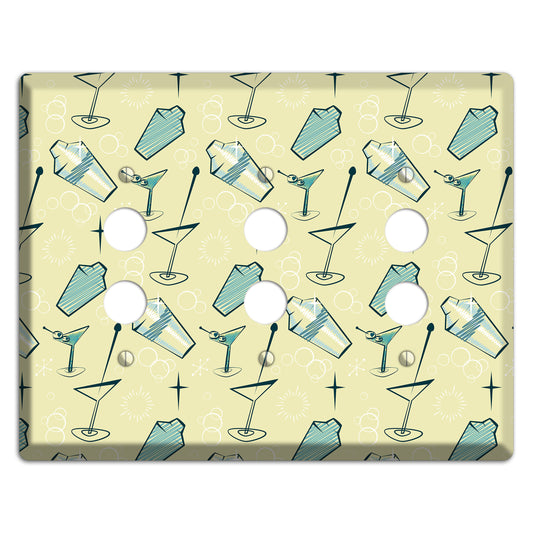 Retro Cocktails Lime 3 Pushbutton Wallplate