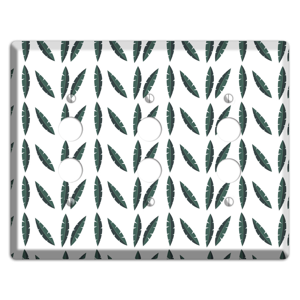 Leaves Style HH 3 Pushbutton Wallplate