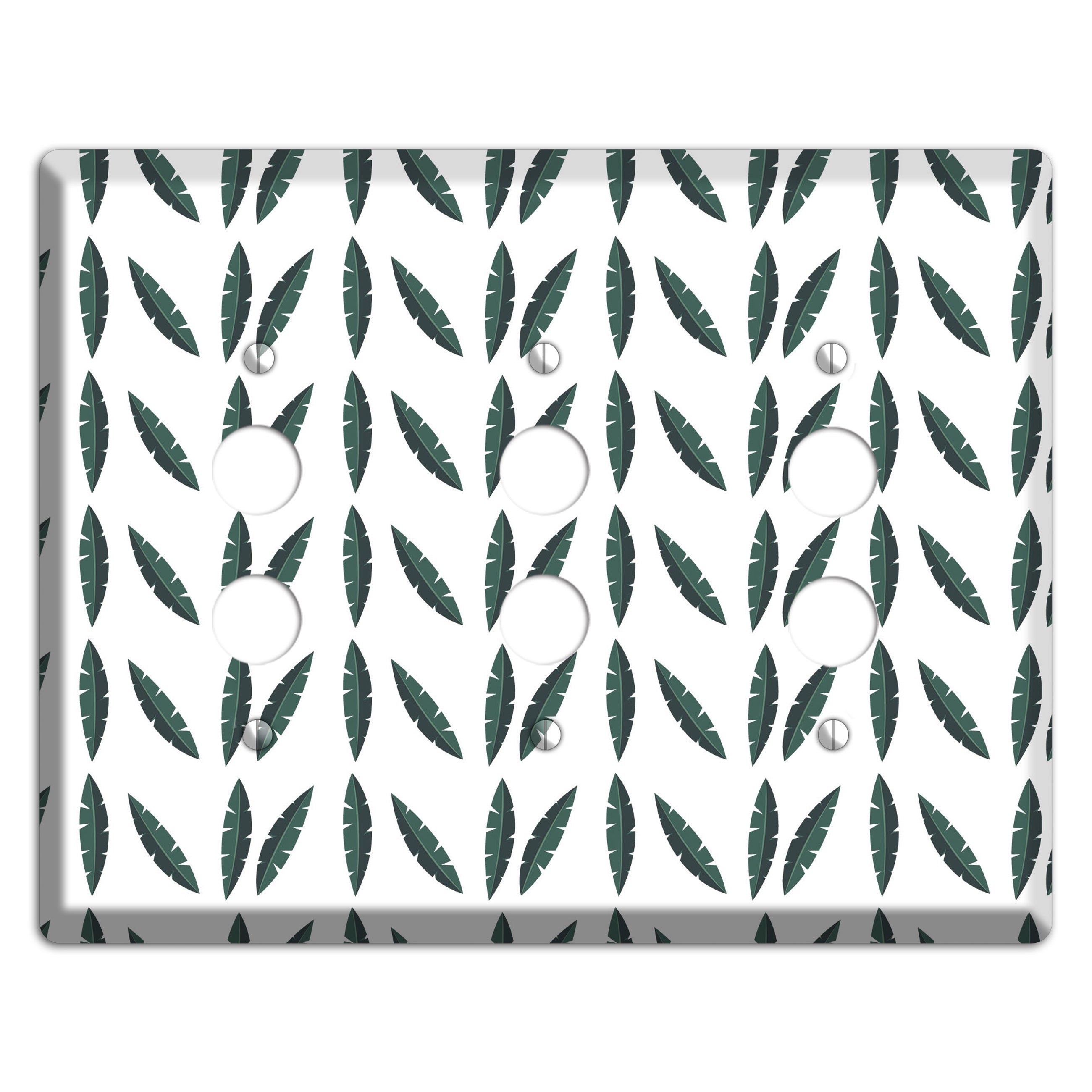 Leaves Style HH 3 Pushbutton Wallplate