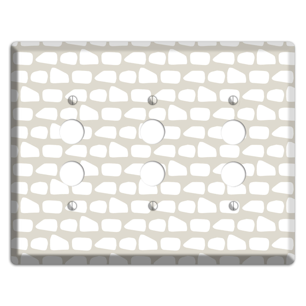 Simple Scandanavian Style Q 3 Pushbutton Wallplate