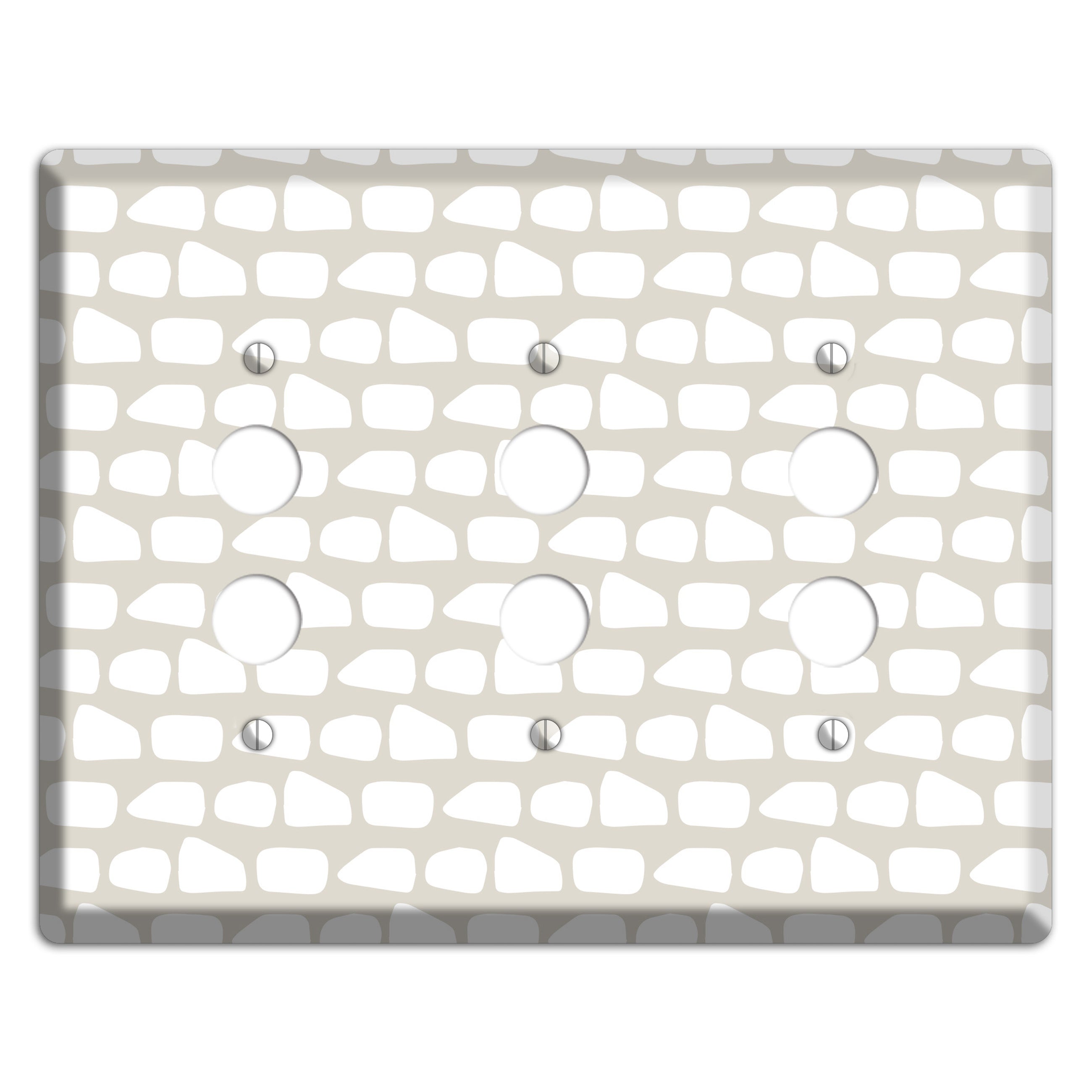 Simple Scandanavian Style Q 3 Pushbutton Wallplate