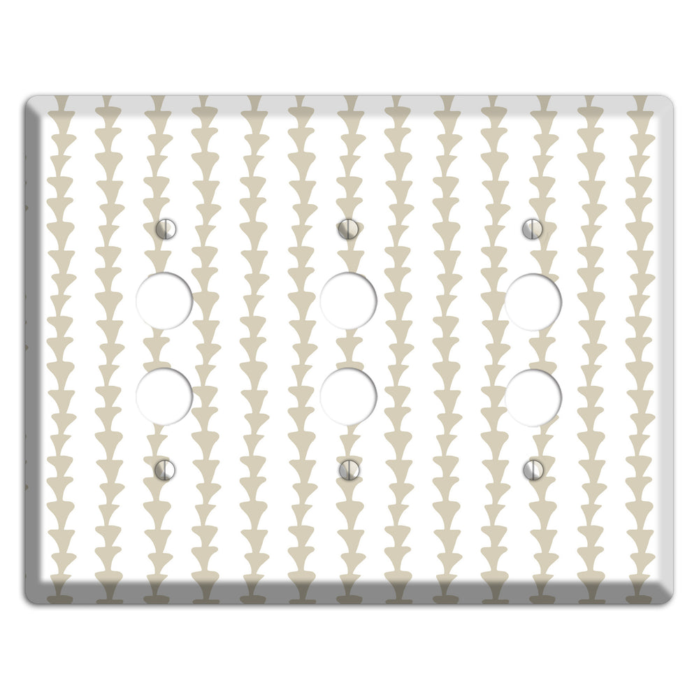 Simple Scandanavian Style A 3 Pushbutton Wallplate