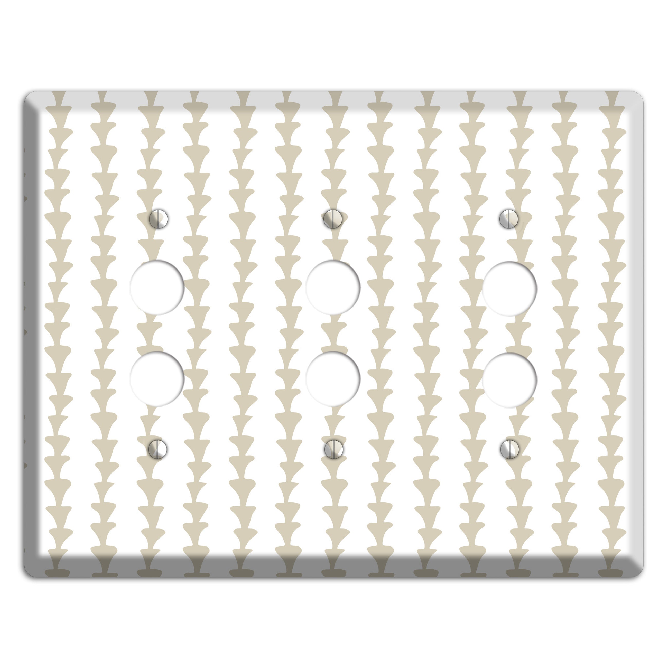 Simple Scandanavian Style A 3 Pushbutton Wallplate