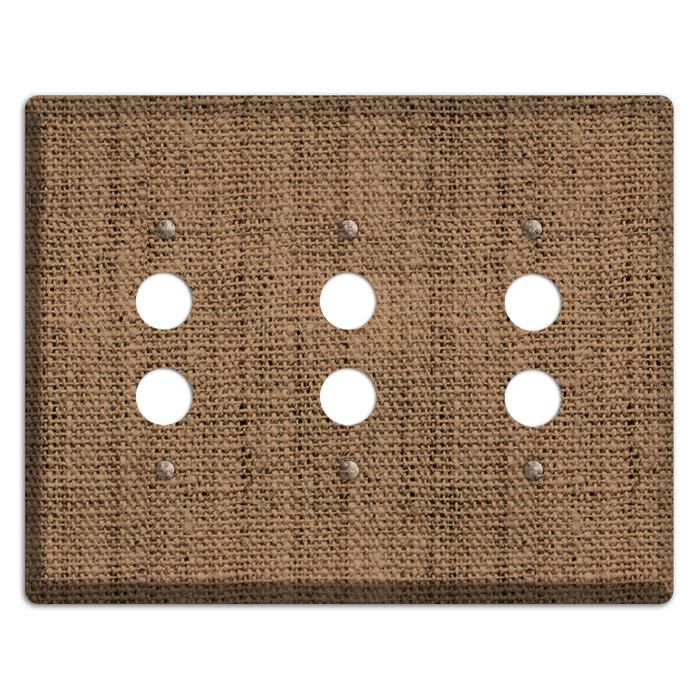 Beaver Burlap 3 Pushbutton Wallplate
