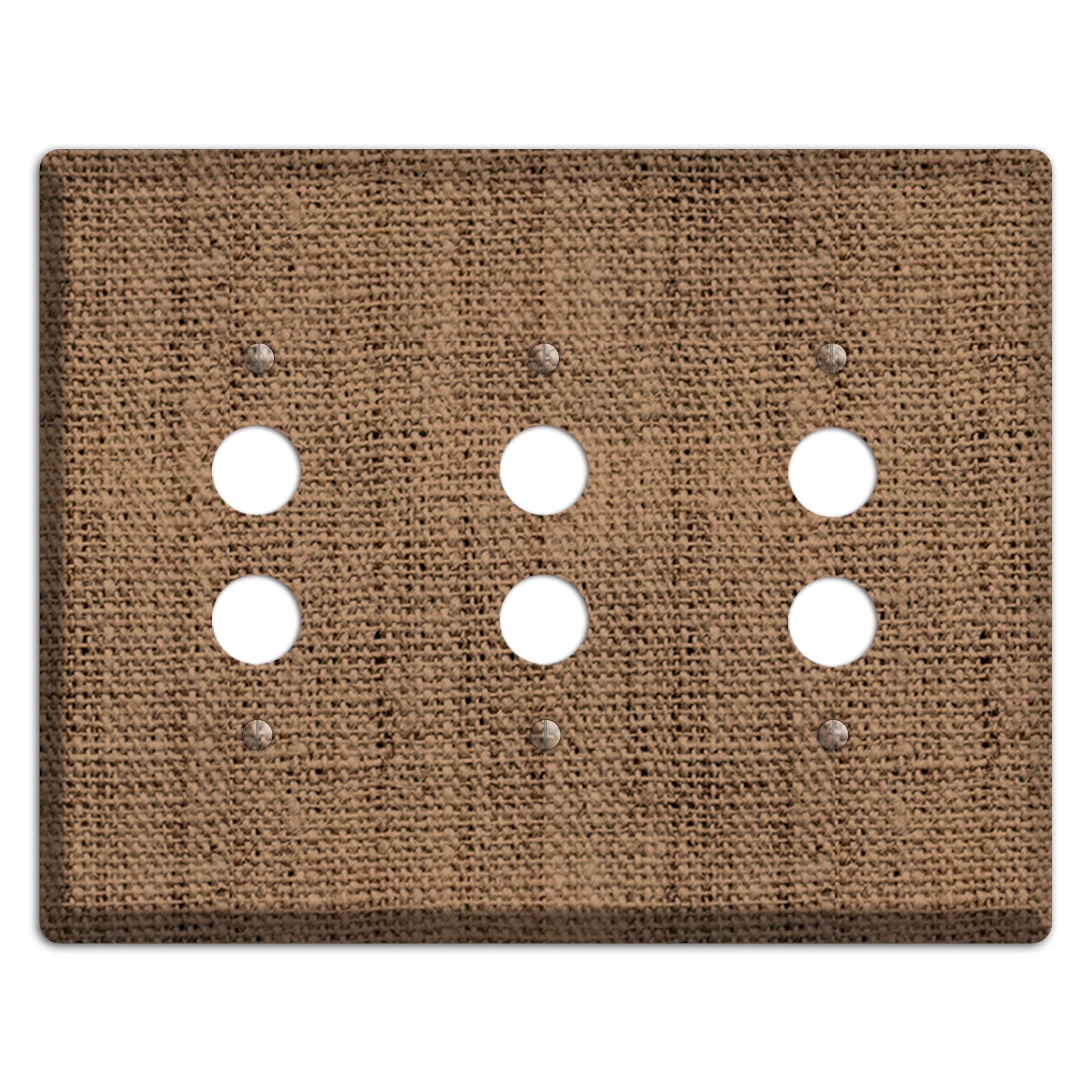 Beaver Burlap 3 Pushbutton Wallplate