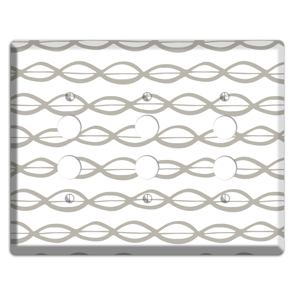 Simple Scandanavian Style D 3 Pushbutton Wallplate
