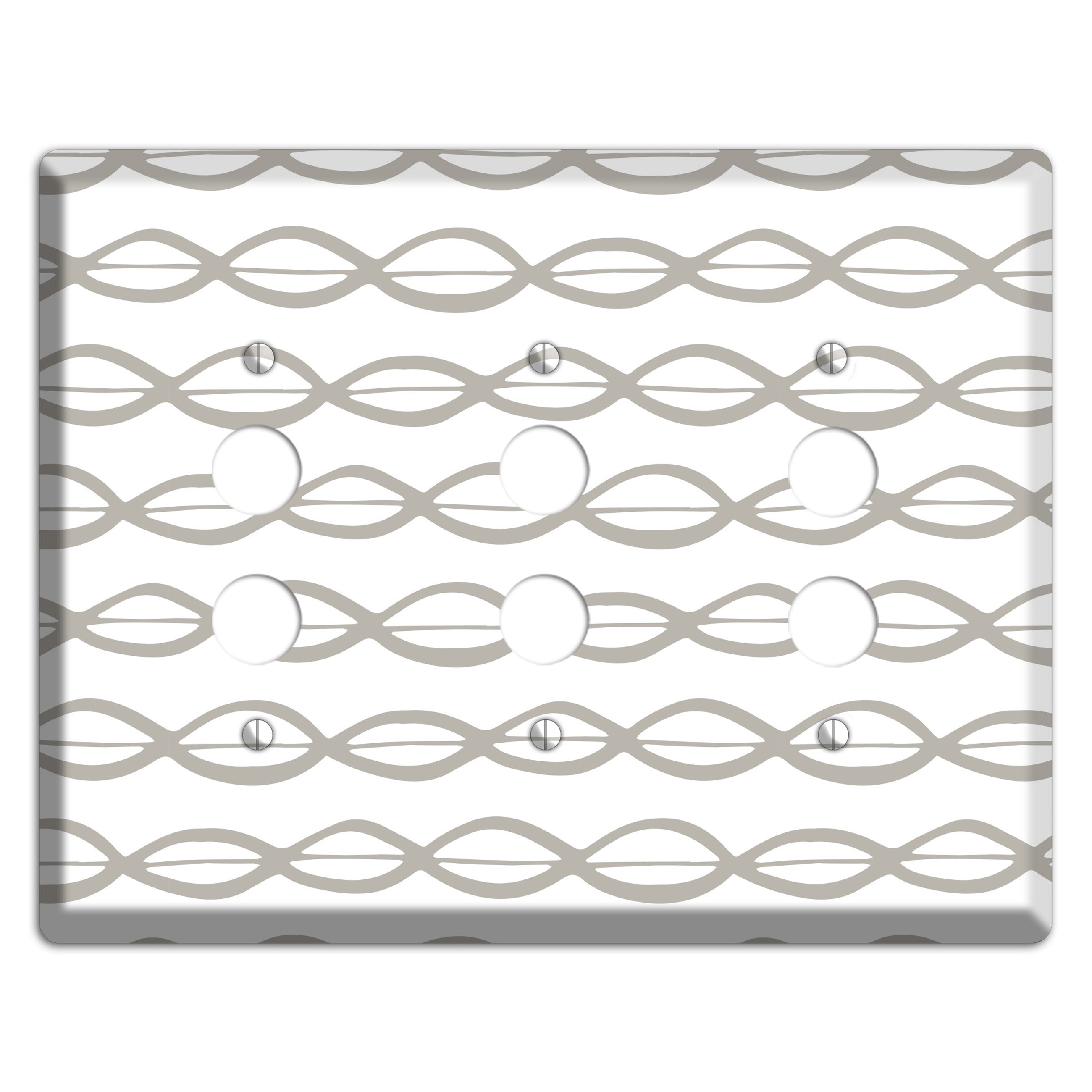 Simple Scandanavian Style D 3 Pushbutton Wallplate
