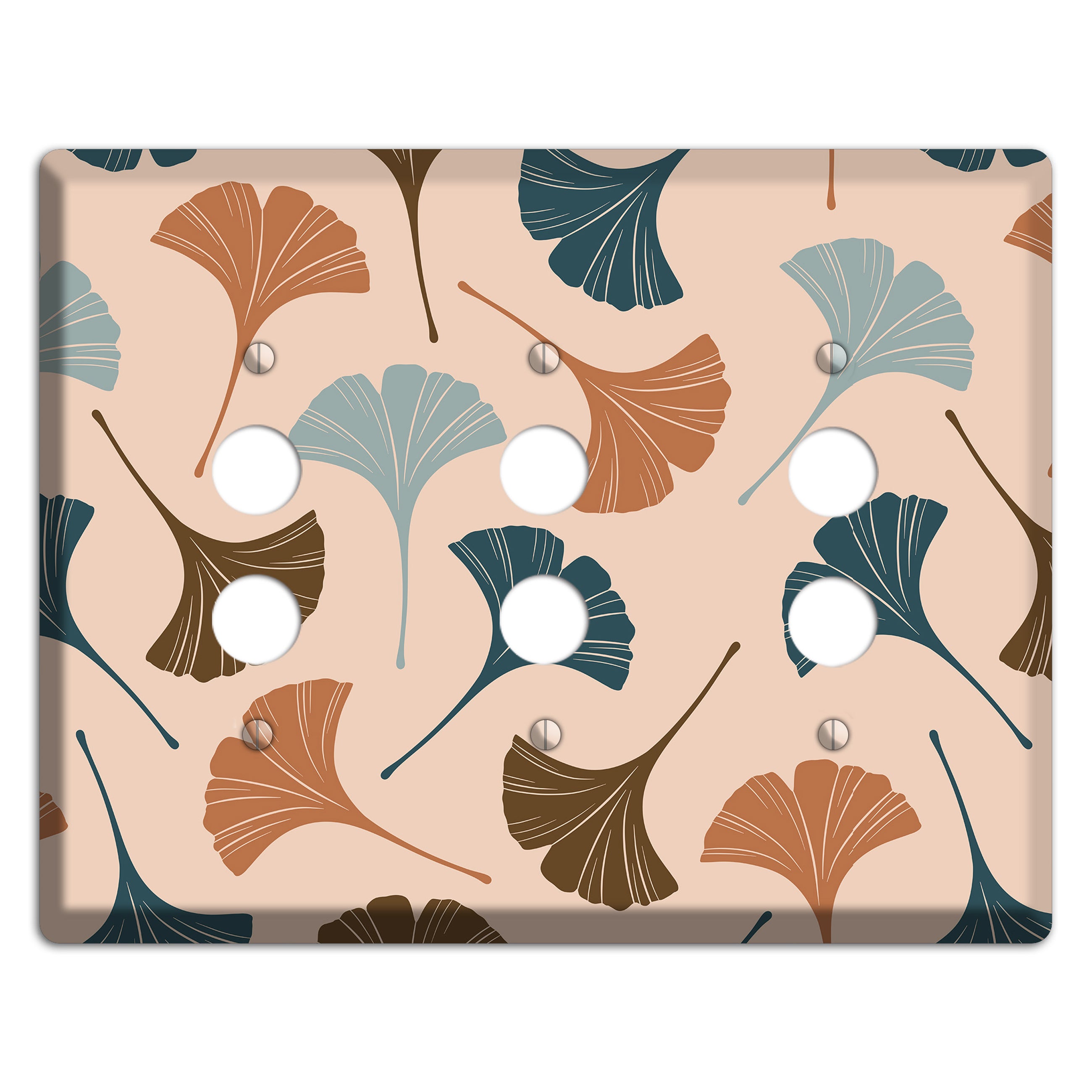 Blush Ginkgo Leaves 3 Pushbutton Wallplate