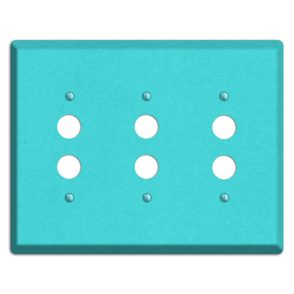 Turquoise Kraft 3 Pushbutton Wallplate