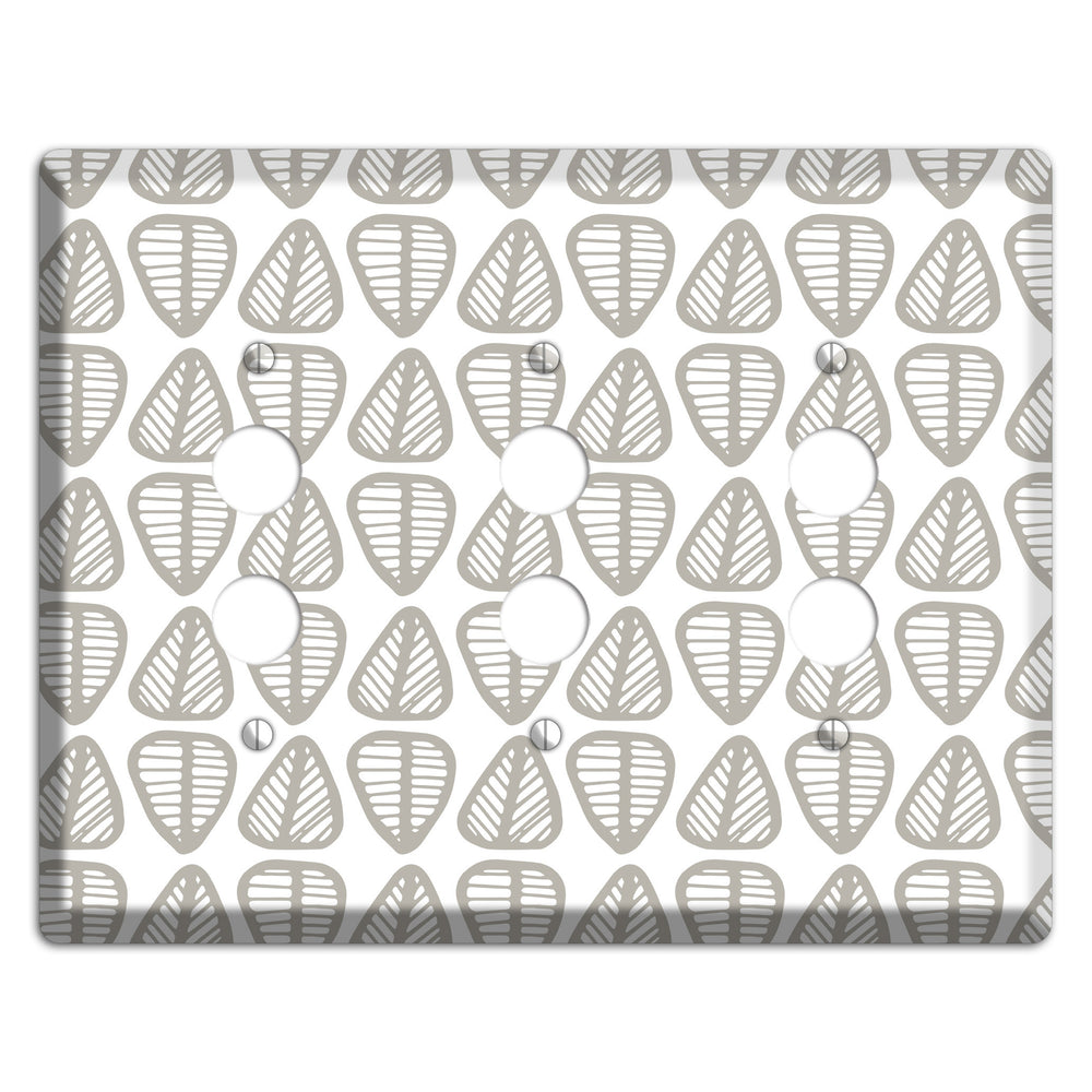 Simple Scandanavian Style B 3 Pushbutton Wallplate
