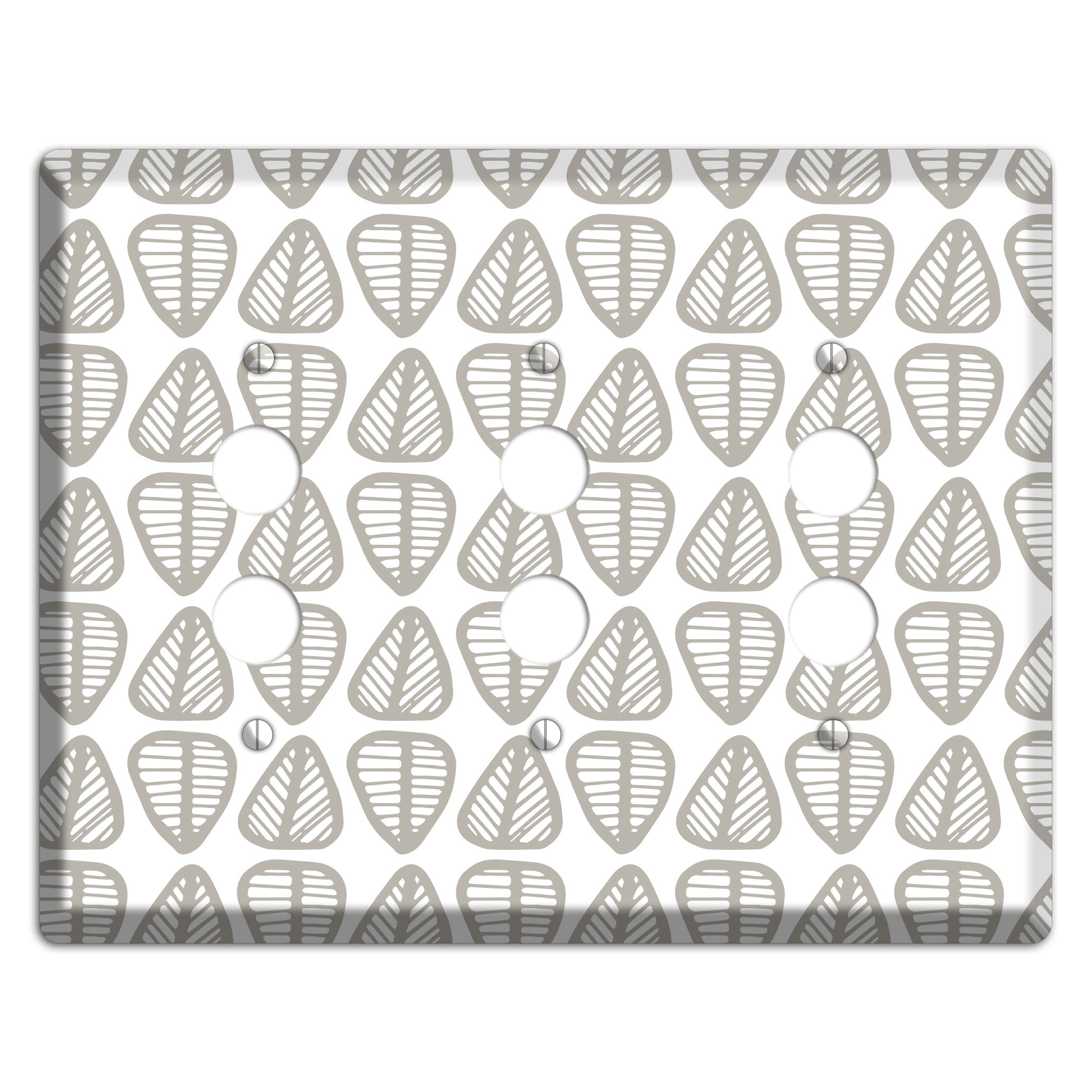Simple Scandanavian Style B 3 Pushbutton Wallplate